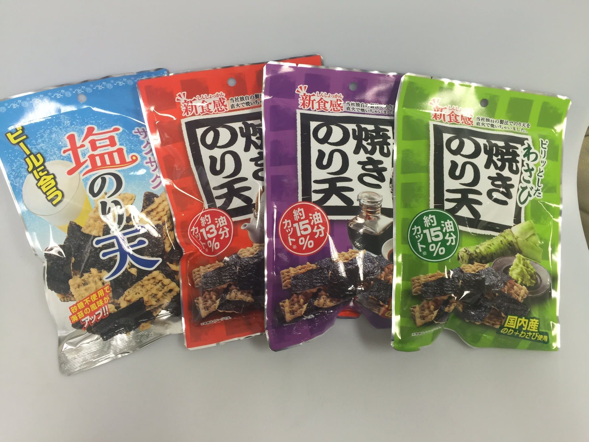 Wheat Cracker Variety: Shio, Wasabi, Gokuuma Kaki and Shoyu (Pack of 4)