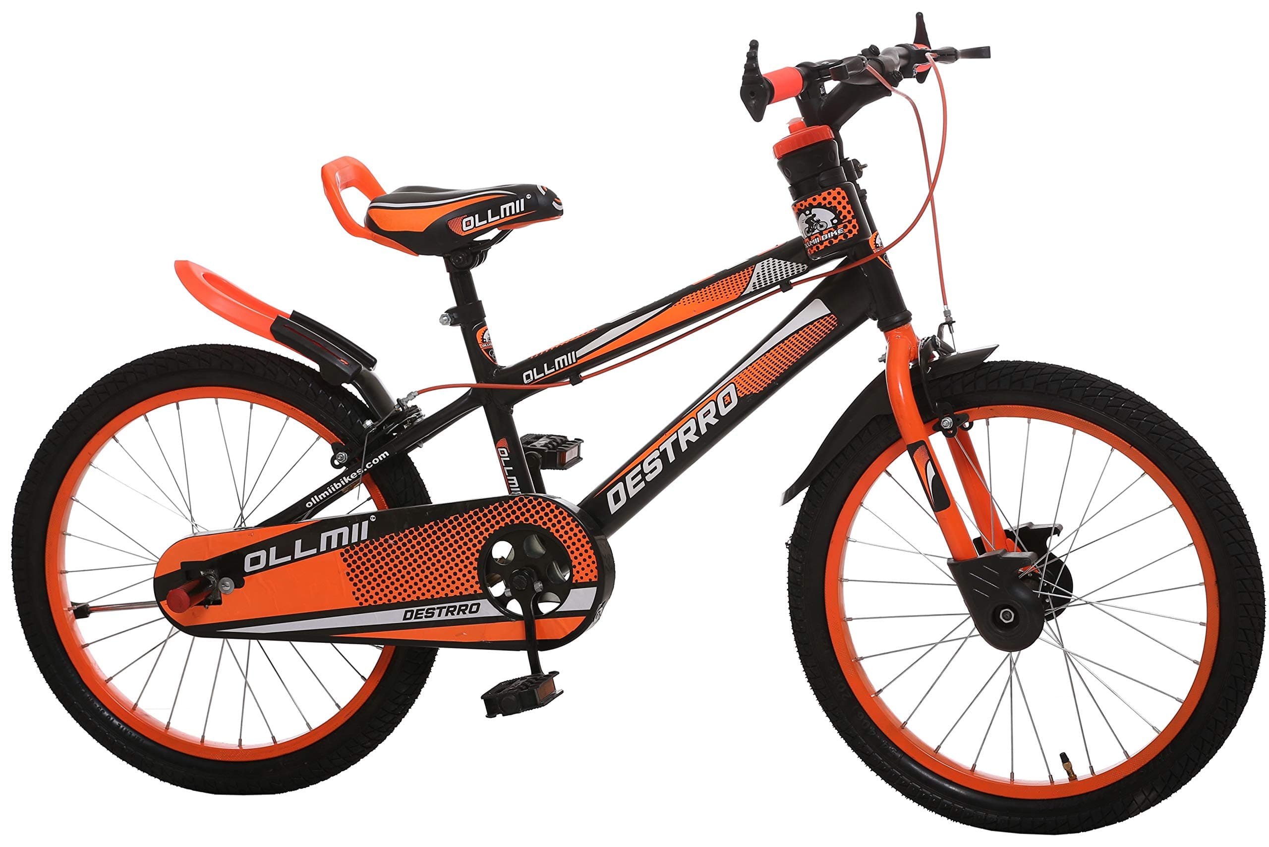 Ollmii Bikes Destrro Steel Kids Cycle 20 inches Neon Orange and Black for 7 to 10 Years