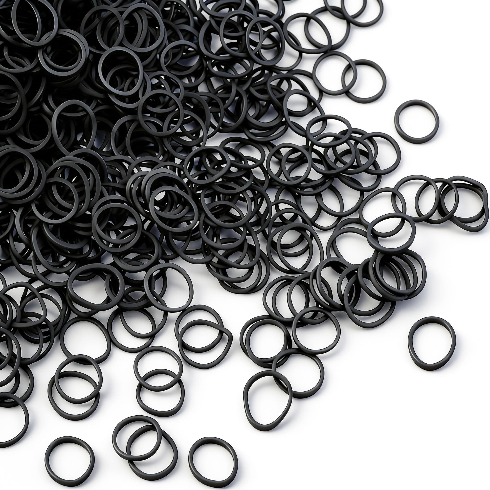 black Elastic Hair Bands，BEBEEPOO 100pcs Mini Hair Rubber Bands with a Box, Soft Hair Elastics Ties Bands - STRONG - REUSEABLE (100pcs black)