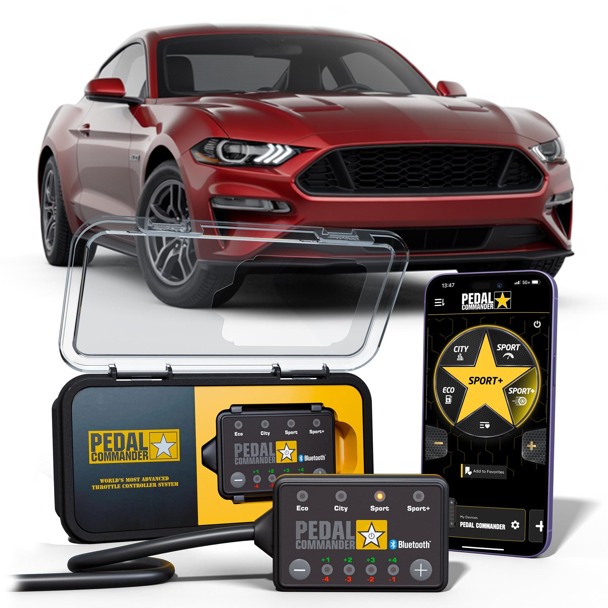 PEDAL COMMANDER for Ford Mustang 2011-2026 Throttle Response Controller - Plug-and-Play, 36 Driving Settings & App Control, Throttle Controller Performance Mods, Ford Mustang Accessories