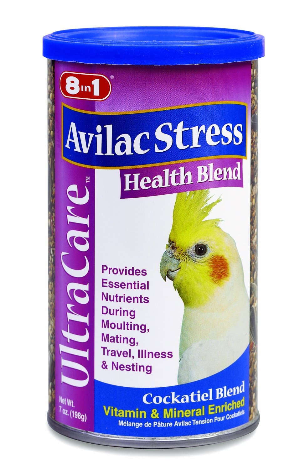 8 in 1 Pet Products Cockatiel Ultrablend Avilac Stress Diet 7oz