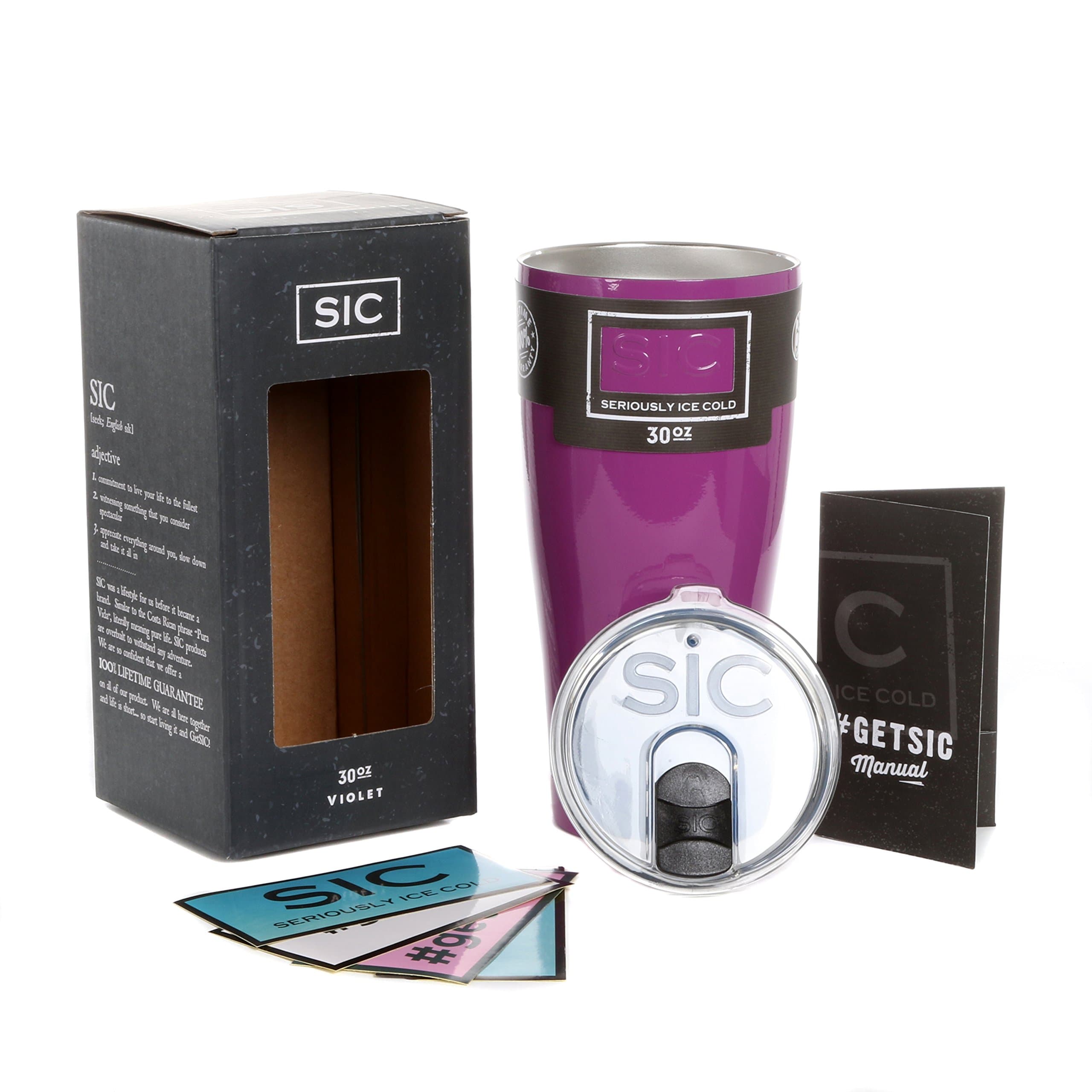 30 Oz. Double Wall Vacuum Insulated 18/8 Stainless Steel Powder Coated Travel Mug Tumblers with Splash Proof BPA Free Lid