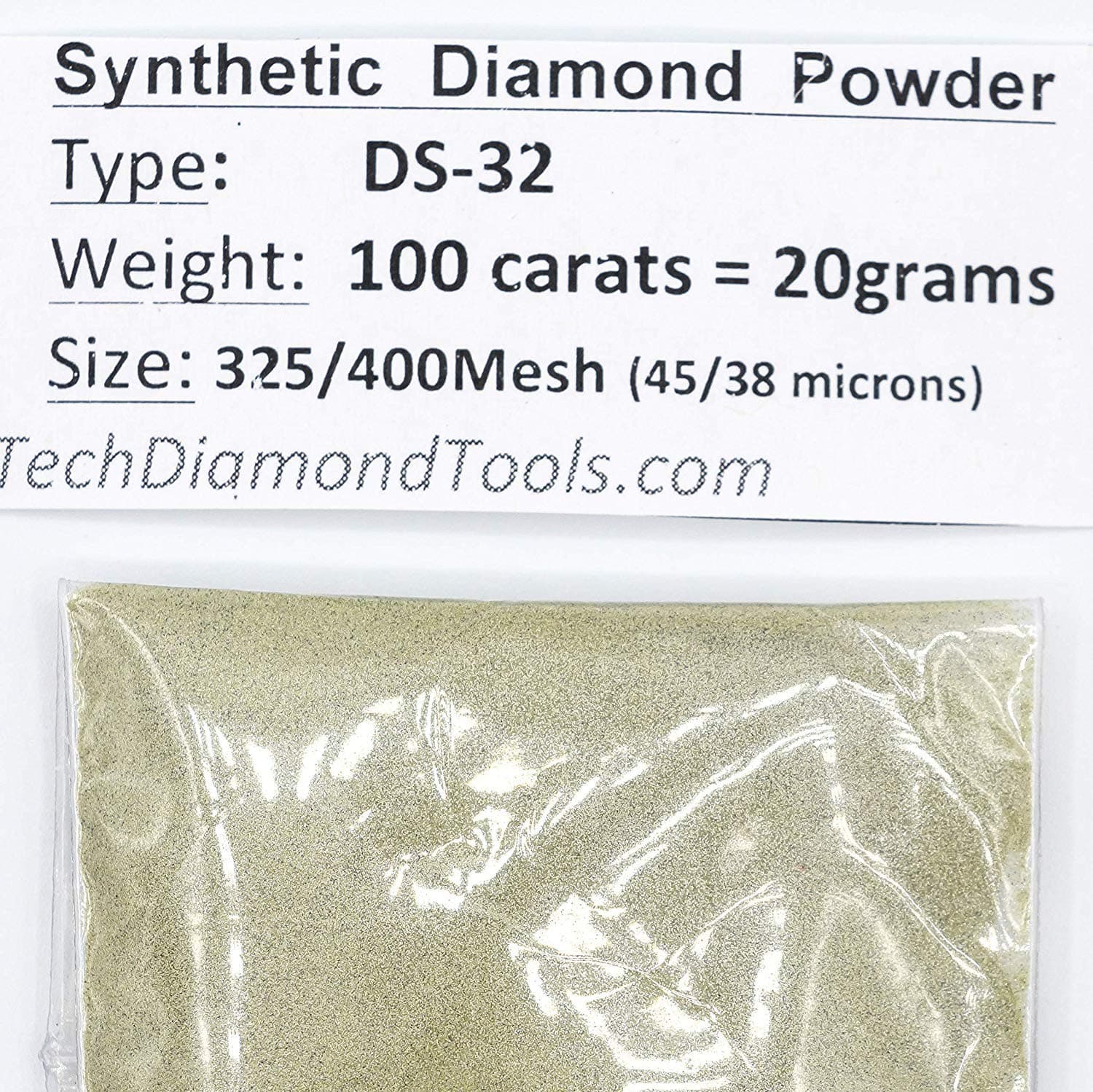 TechDiamondTools Diamond Dust Grinding Powder for Stone Rock Valve Steel Hard Metal Concrete Granite Knife Gun from 325/400 to 50/60 mesh 20 Grams 100 carats USA Made Abrasive Powder (325 grit)