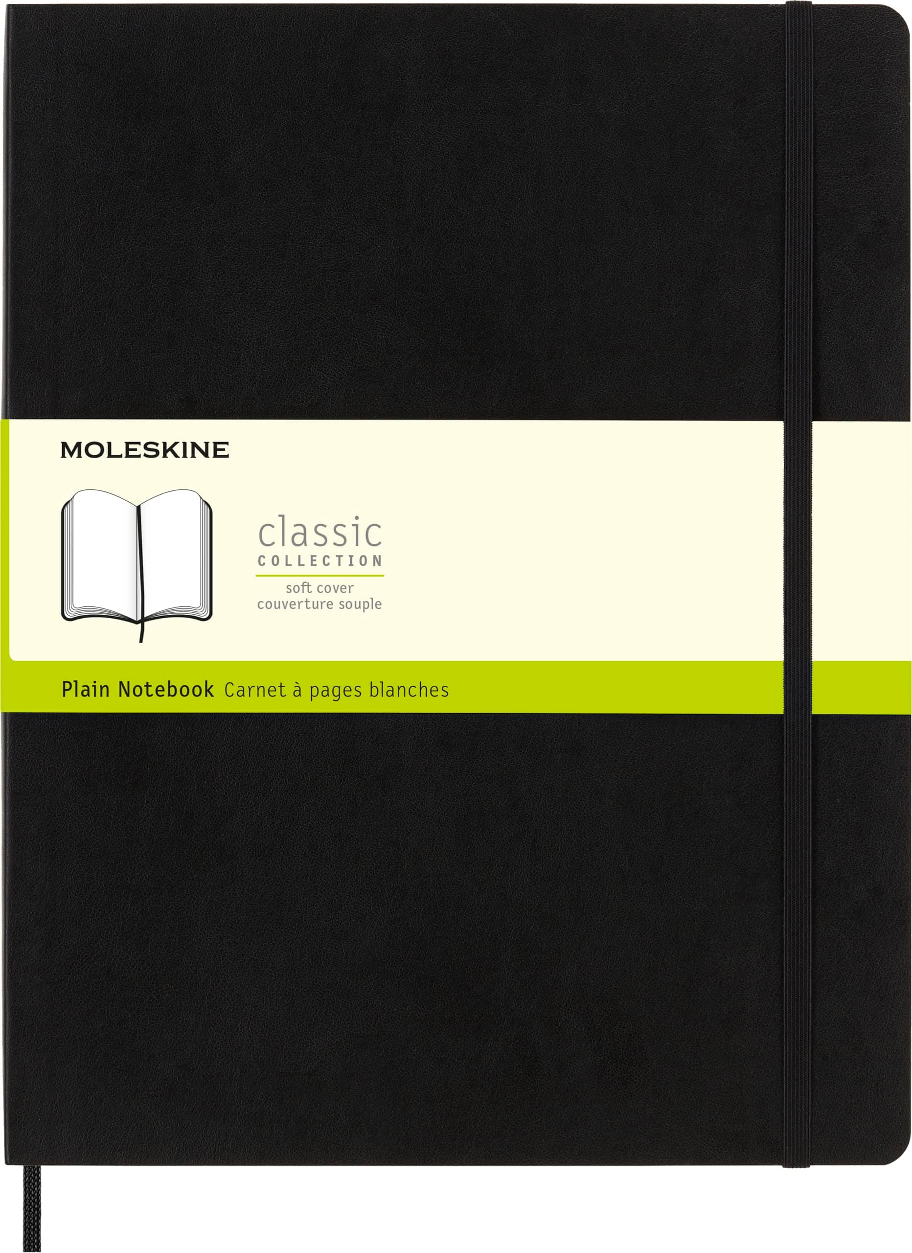 Classic Notebook, Soft Cover, XXL (8.5" x 11") Plain/Blank, Black, 192 Pages