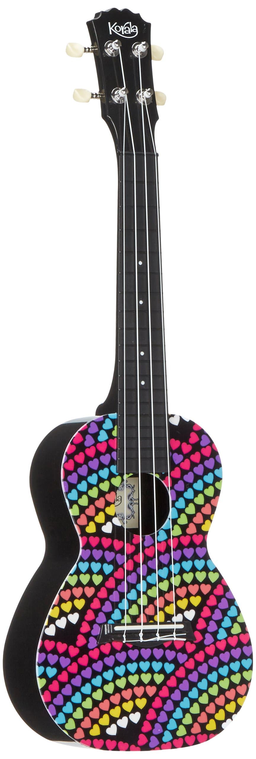 Korala Concert Ukulele-Puc 30–012 rainbow of hearts