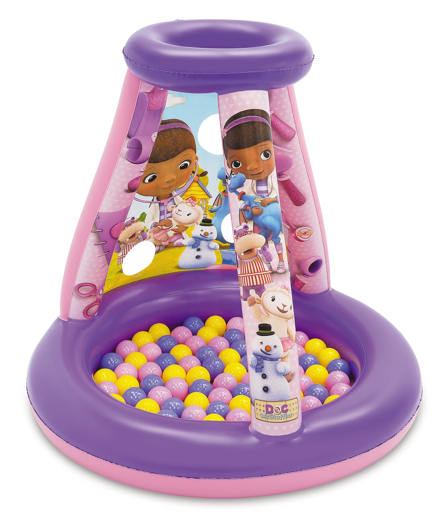 Doc Mcstuffins Friendship is The Best Medicine Ball Pit, 1 Inflatable & 15 Sof-Flex Balls, Purple/Pink, 28"W x 28"D x 33"H