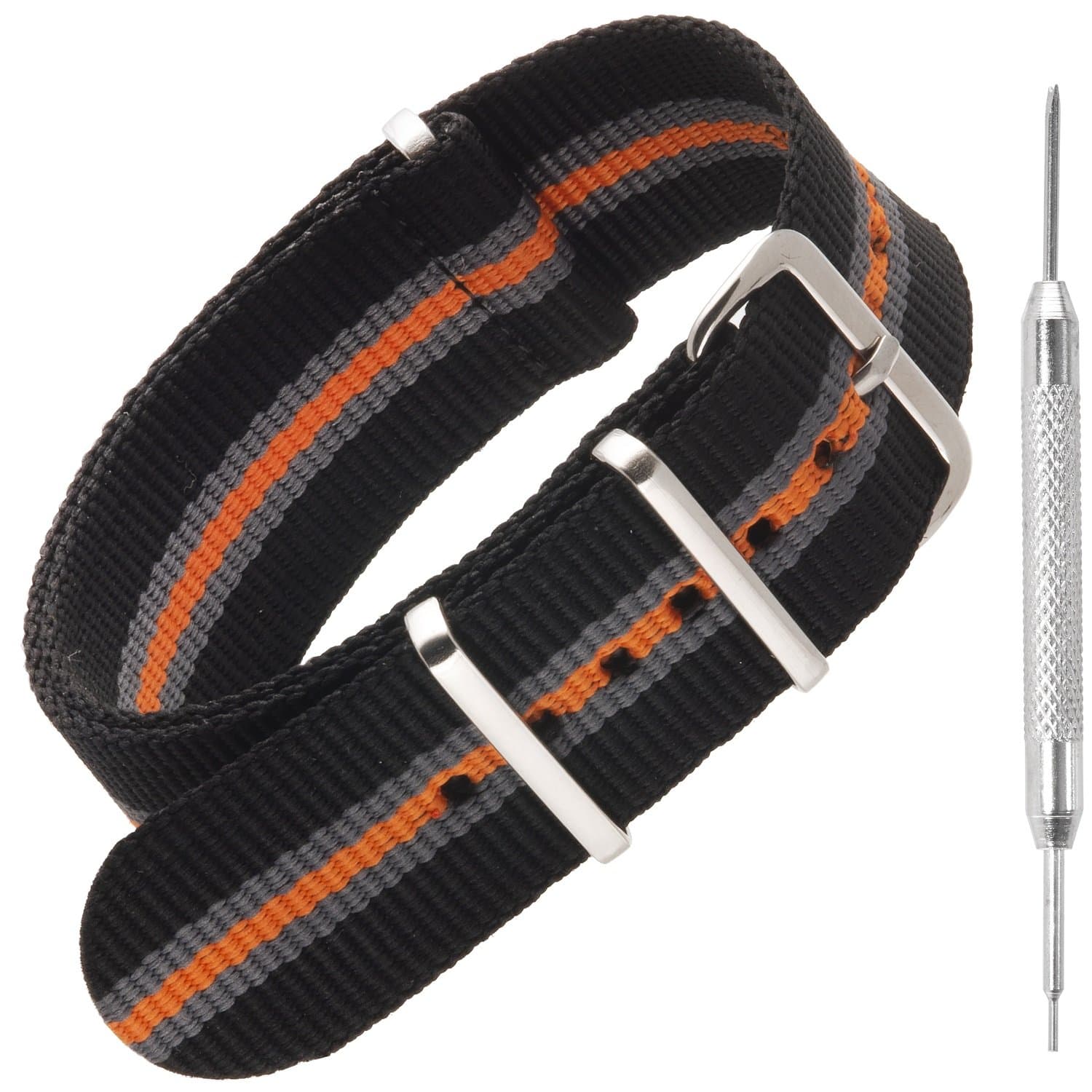 Sniper Bay Nato Strap Watch Strap – Nato Watch Straps for Men and Women with Military-Grade Nylon, Stainless Steel – 18mm, 20mm, 22mm, 24mm Wrist Strap Widths