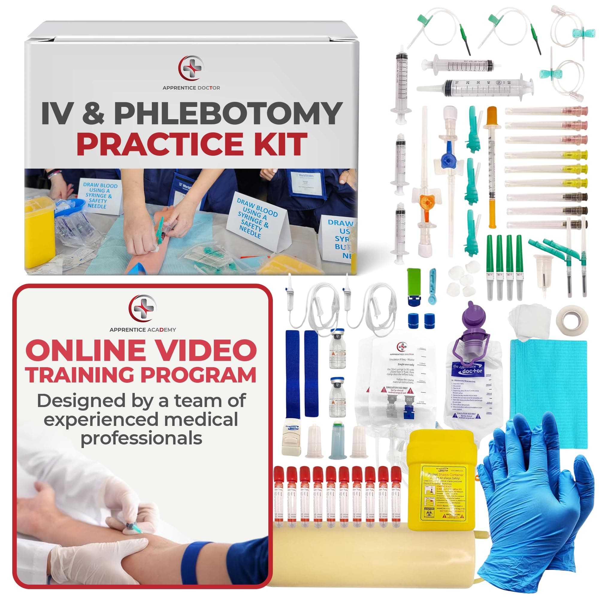 The Apprentice Doctor Phlebotomy Practice Kit with Online Training for Nursin...
