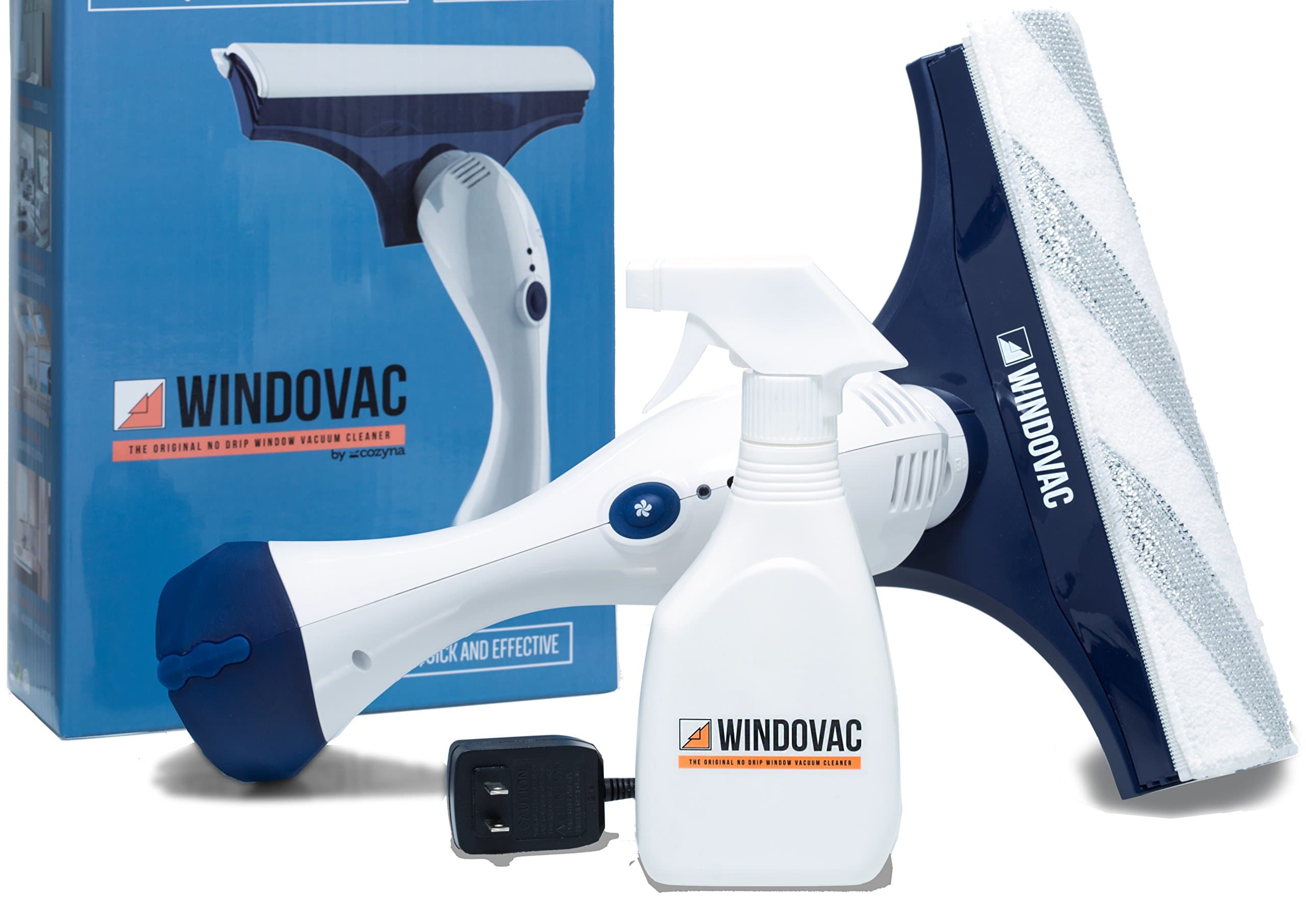 Power Squeegee - The Original No Drip Window Vacuum Cleaner - All-in-one Vacuum Squeegee and Cleaning Microfiber Pad