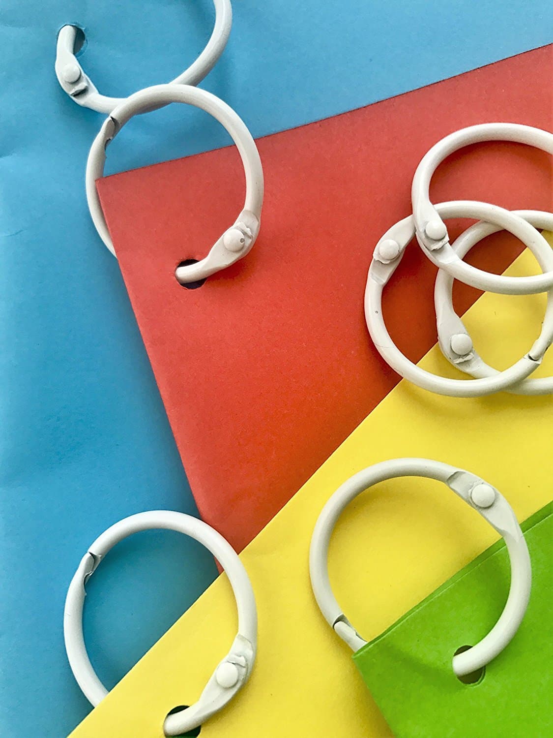 Simplyfleek Loose Leaf Binder Rings, Pack of 12, 1-Inch Diameter, White