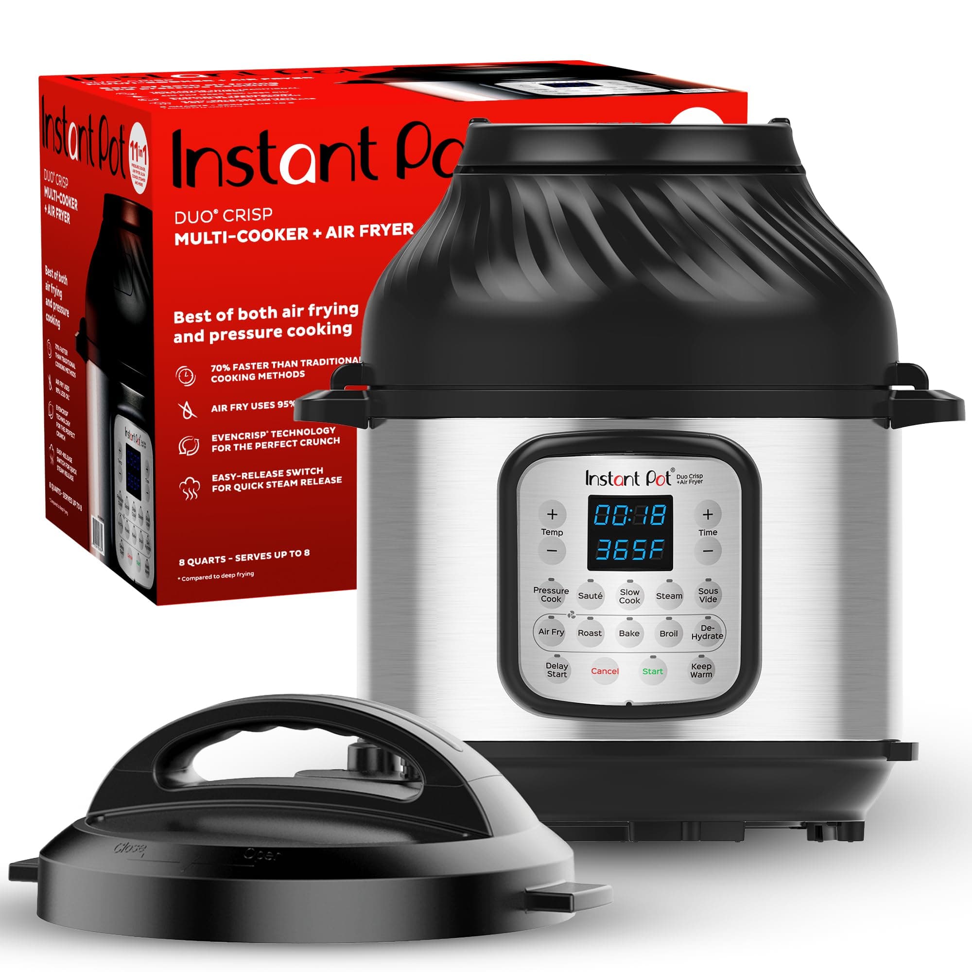 Instant Pot Duo Nova 7-in-1 Electric Pressure Cooker 8-QT Air Fryer + EPC Combo 8QT