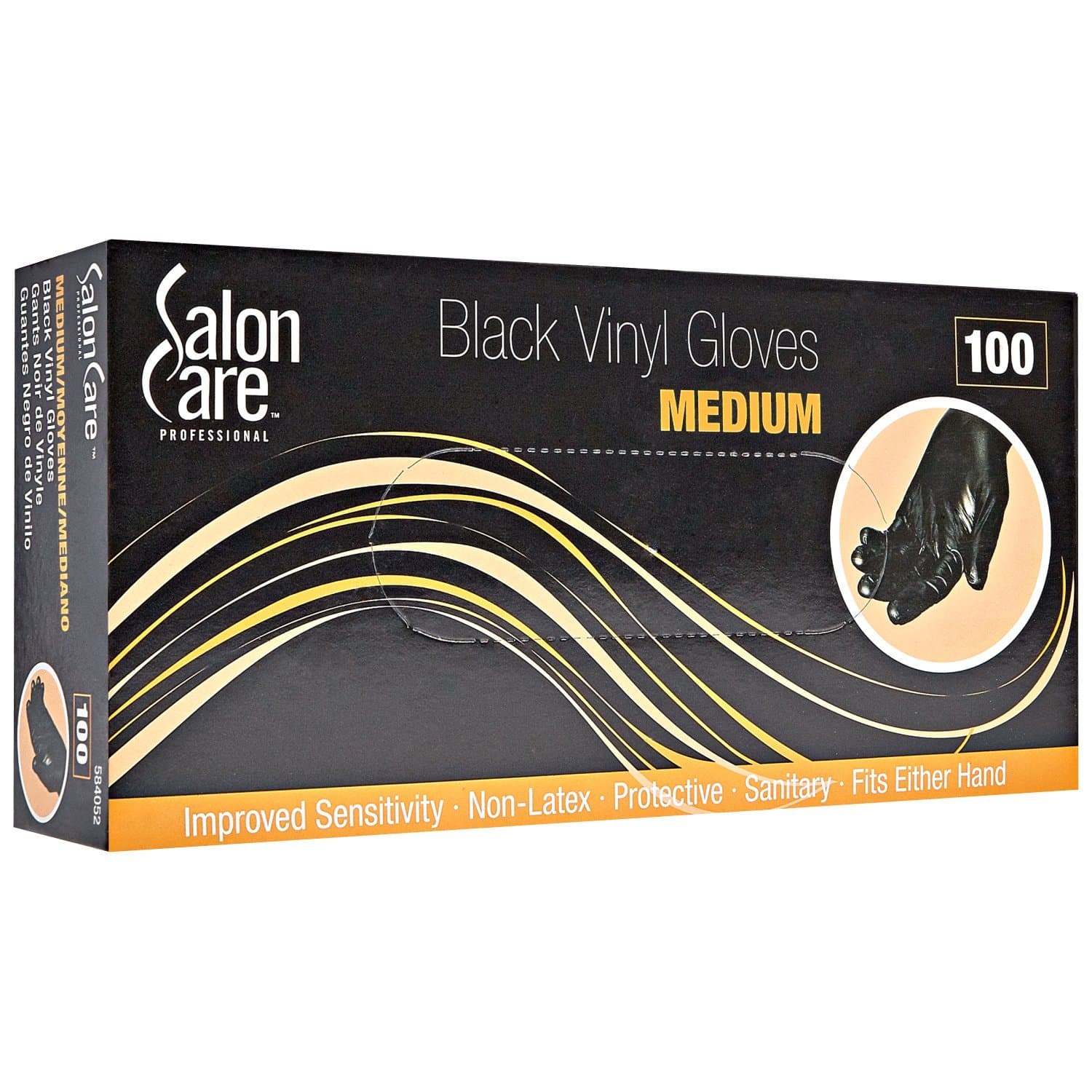 Medium Black Vinyl Gloves