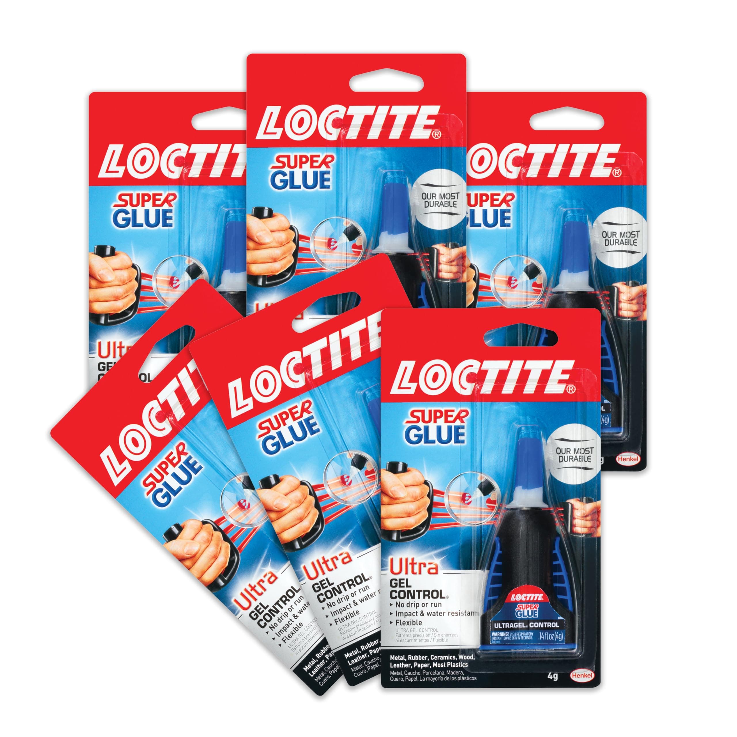 6 Pack : Loctite 1363589-6 Ultra Gel Control Super Glue, 4g Bottles (Case of 6)