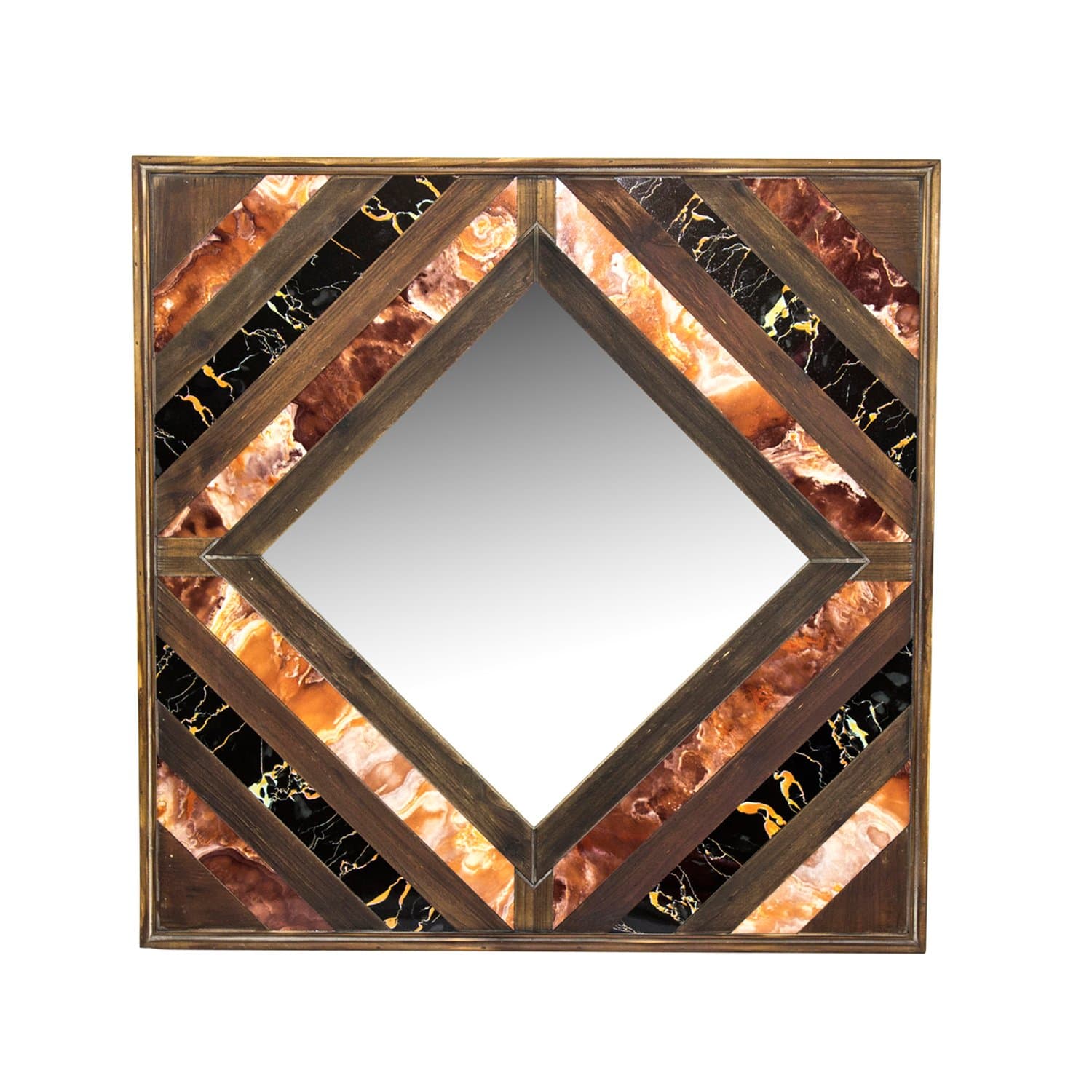 Sagebrook Home 12812 Wood Wall Mirror, 31.5 x 2 x 31.5, Multicolor