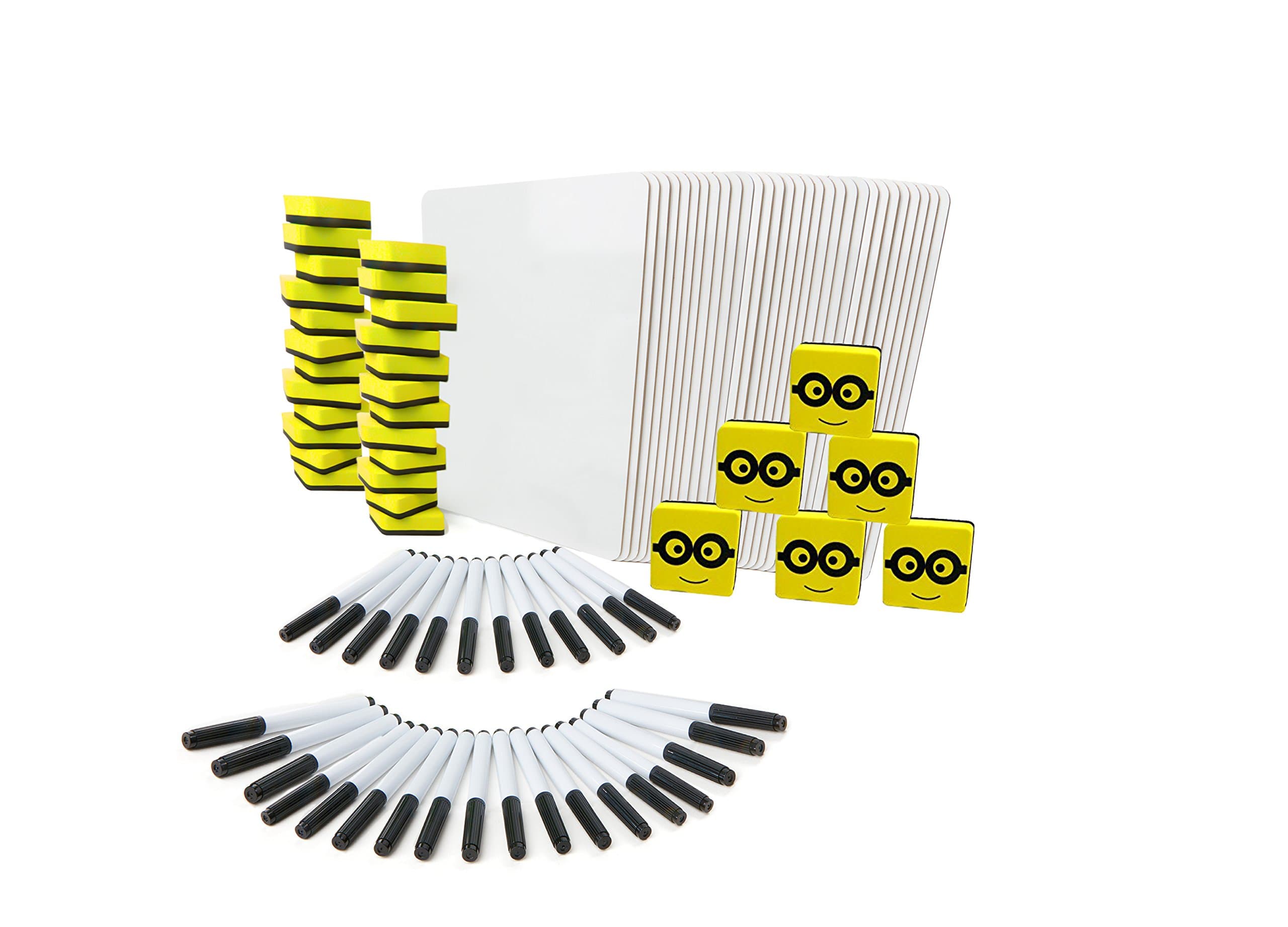 Dry Erase Boards | 30 Lapboard Class Set | With Dry Erase Whiteboard Markers , Erasers | Perfect board For Kids, Students, Teachers in The Classroom, Home or Office