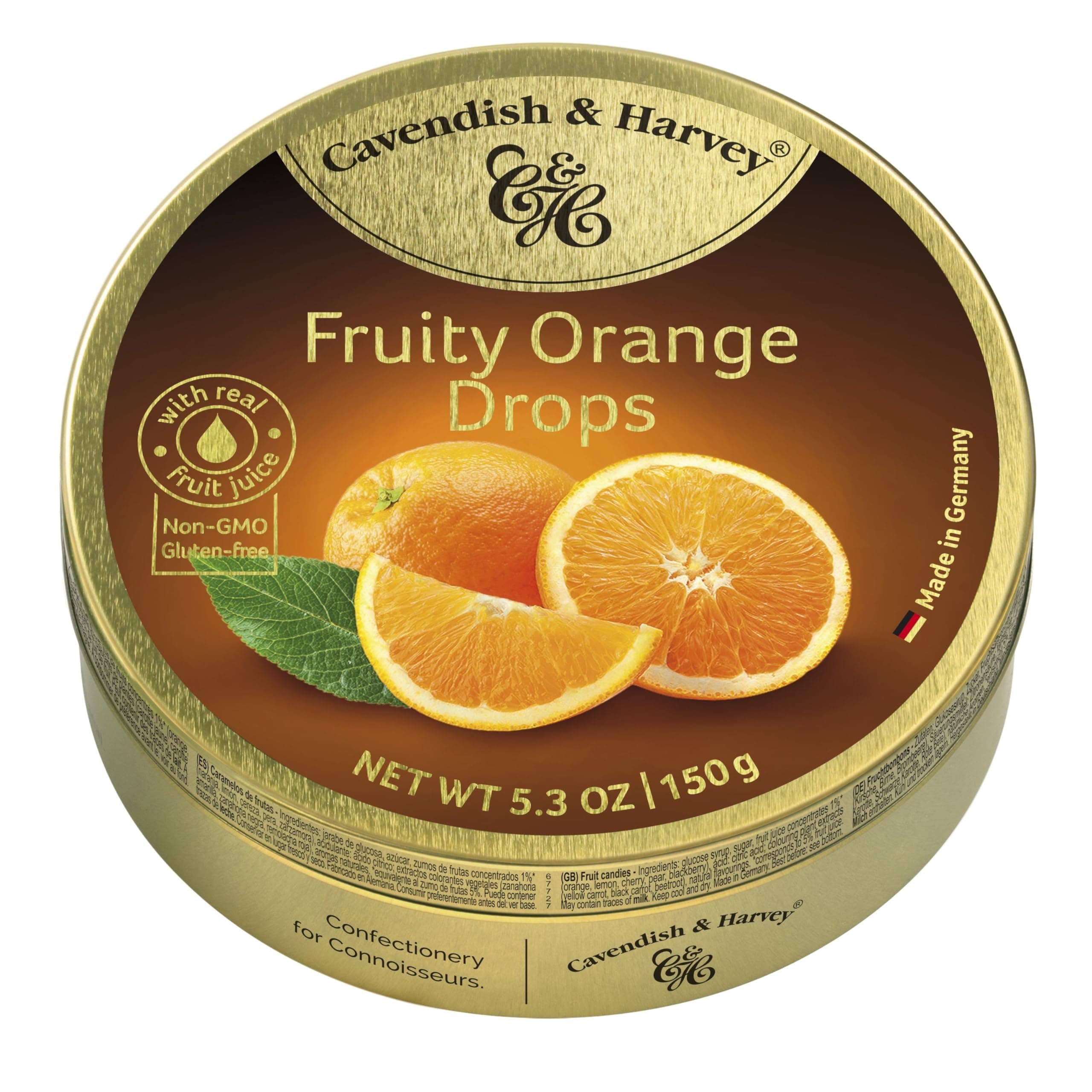 Candy Tin Orange 5.3 Oz