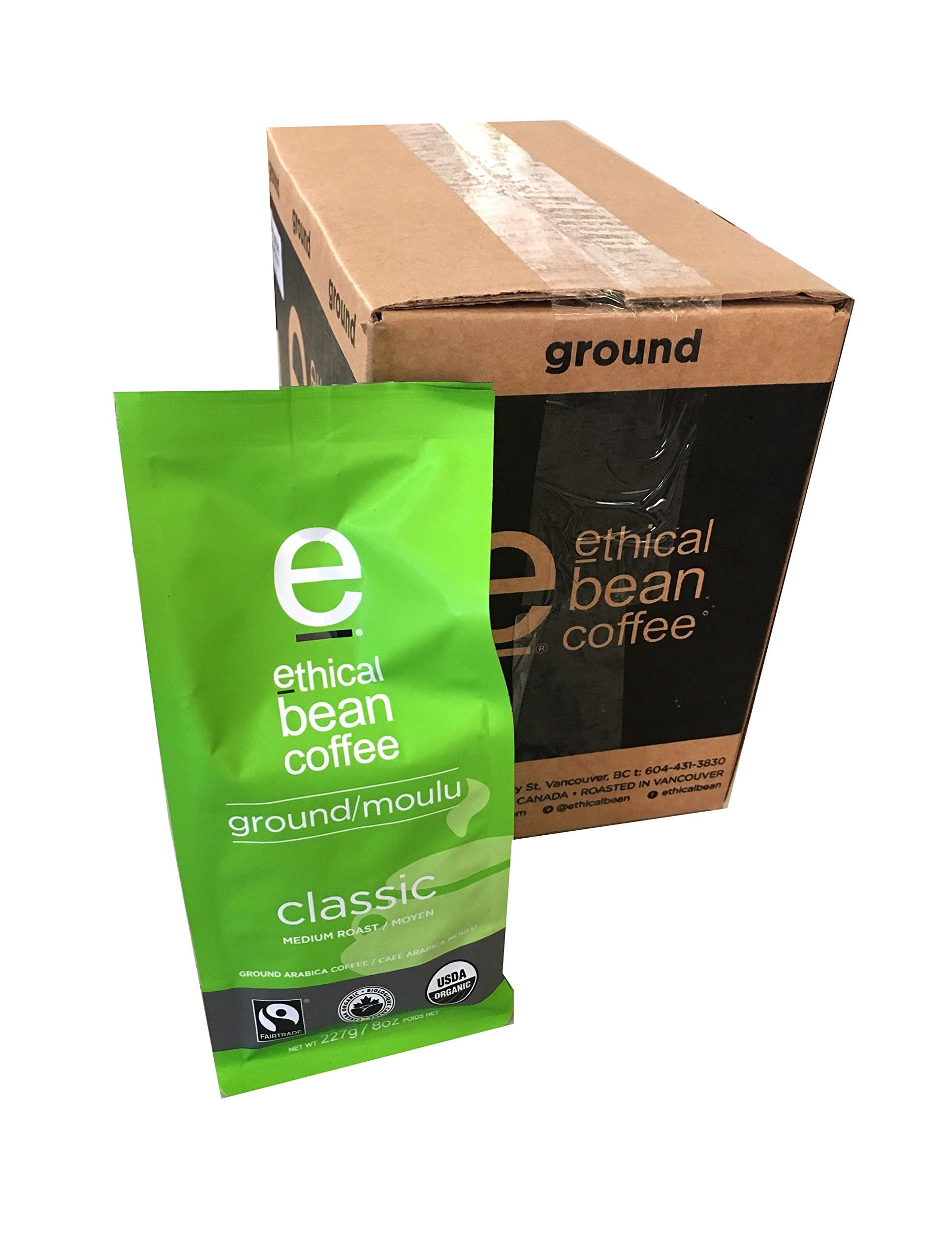 Ethical Bean Coffee - Classic Ground Coffee 8 oz (Pack of 6)