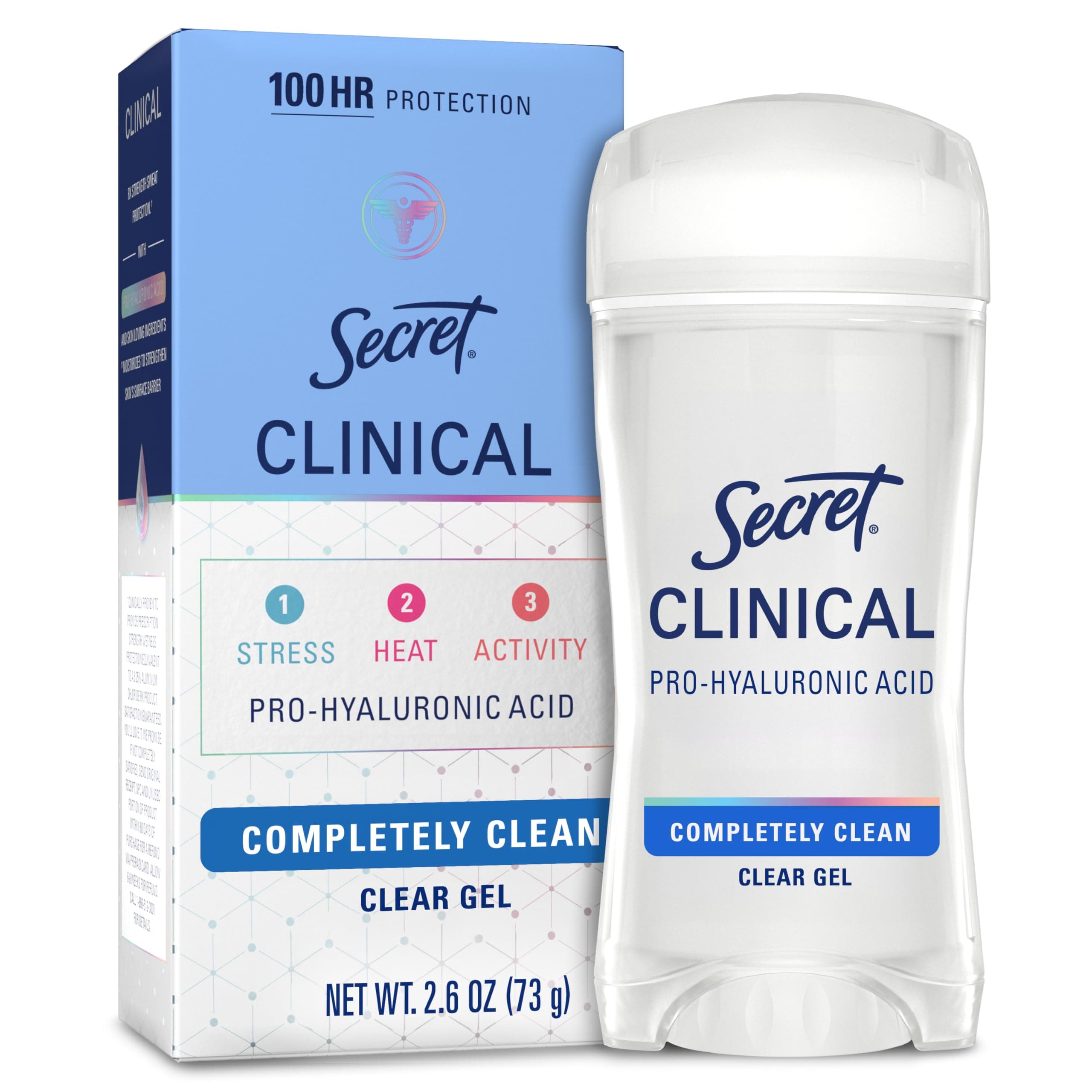 Clinical Strength Deodorant and Antiperspirant for Women Clear Gel Completely Clean 2.6 Oz