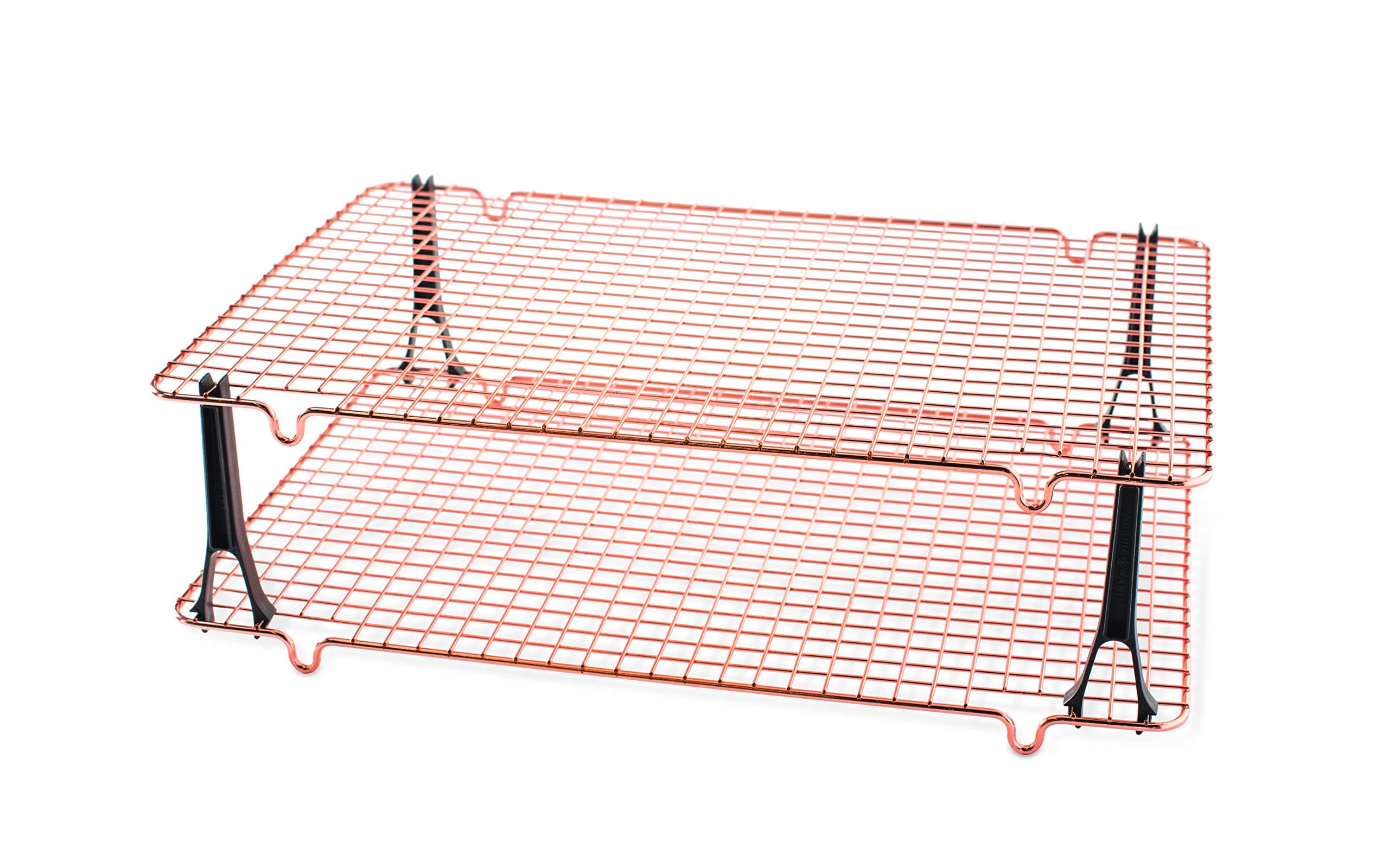Nordic Ware Stackable Cooling 2 Copper Racks Plus 4 Snap-On Legs, 16.875 in × 11.5 in × 0.75 in