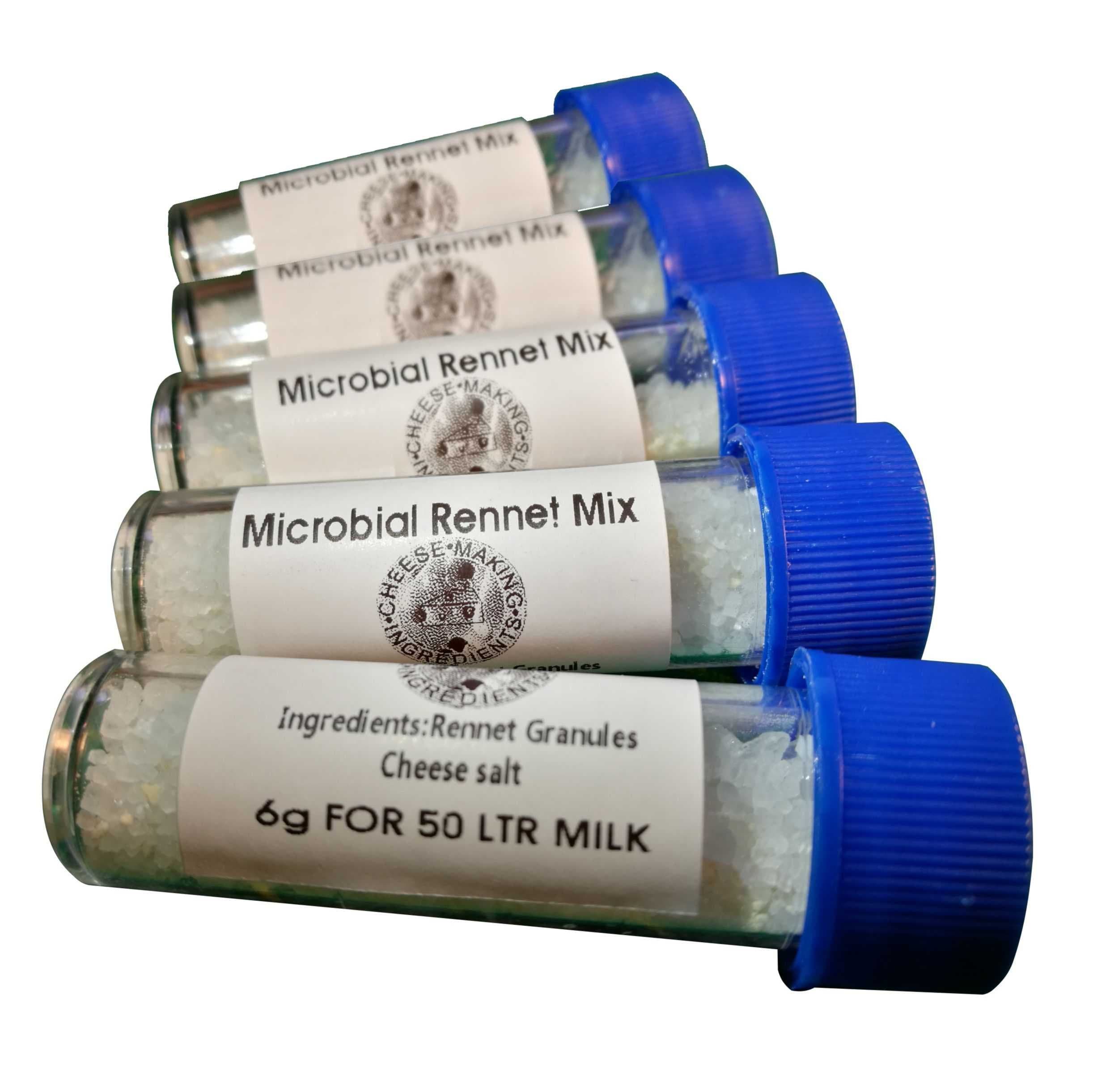 6 x Microbial Rennet & Cheese Salt Mix 6g Rennin Cheese salt & Coagulant Tub
