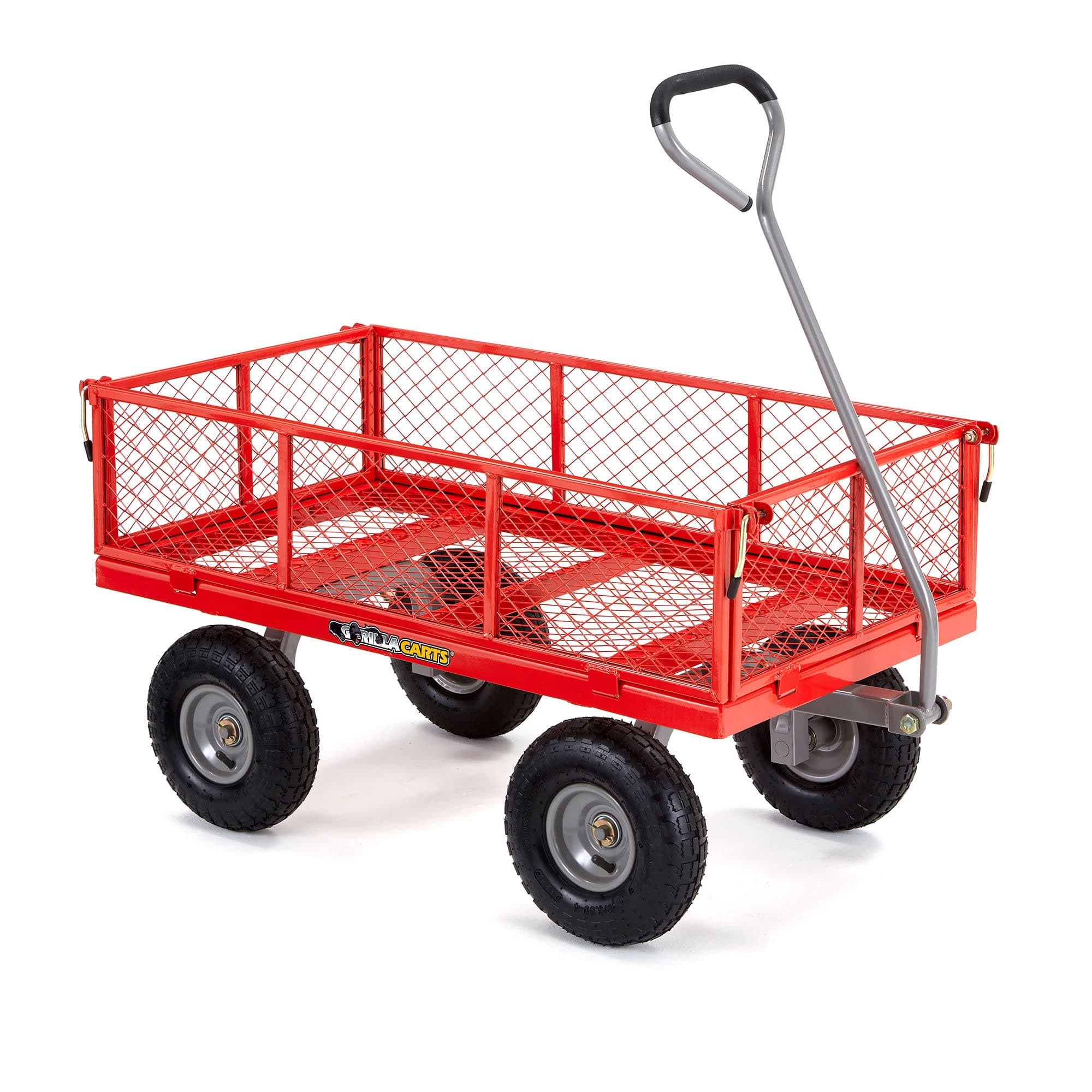 Gorilla CartsGOR800-COM Steel Utility Cart with Removable Sides, 800-lbs. Capacity, Red