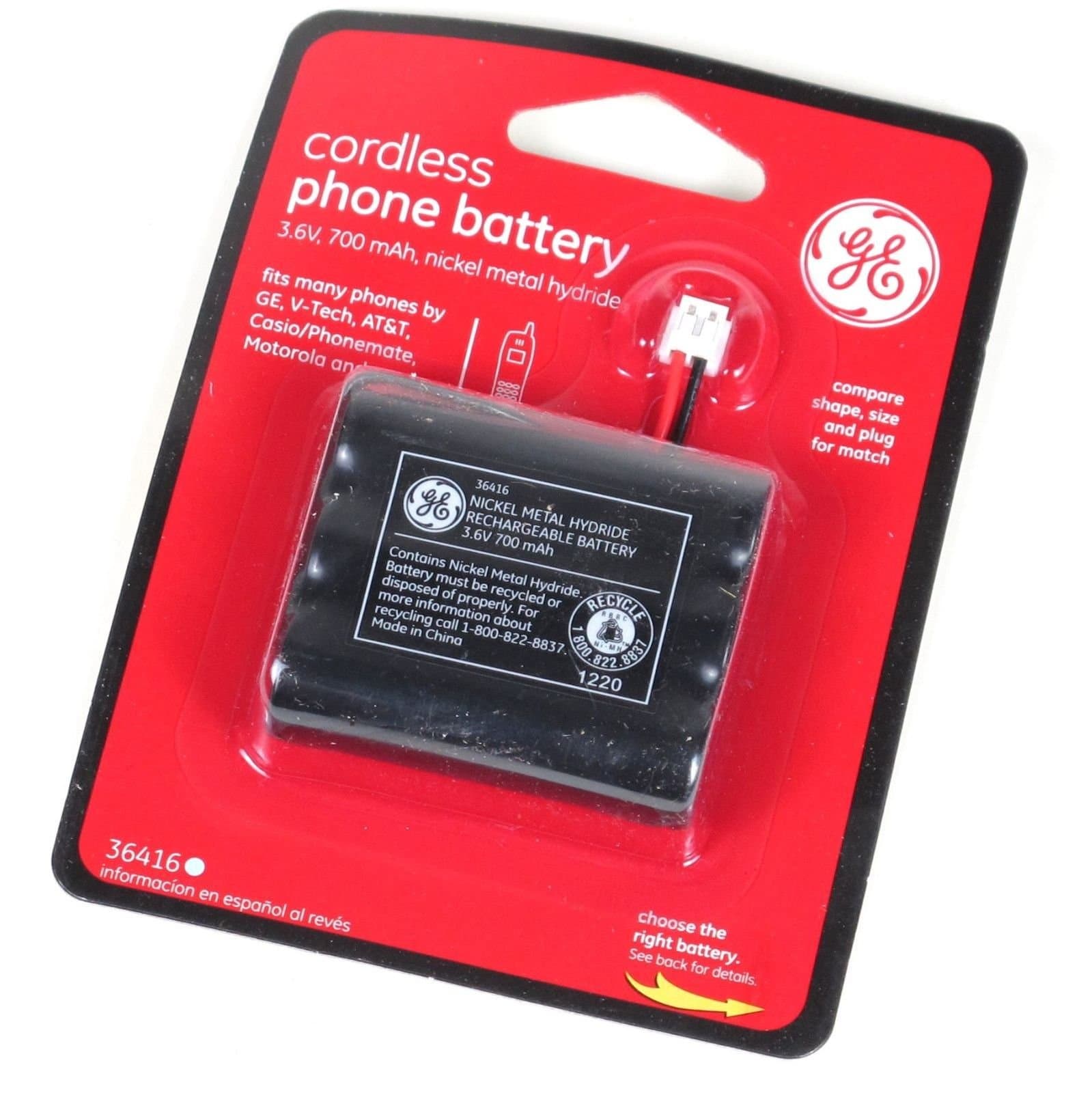 GE Cordless Phone Battery 700mAh 3.6V - 36416