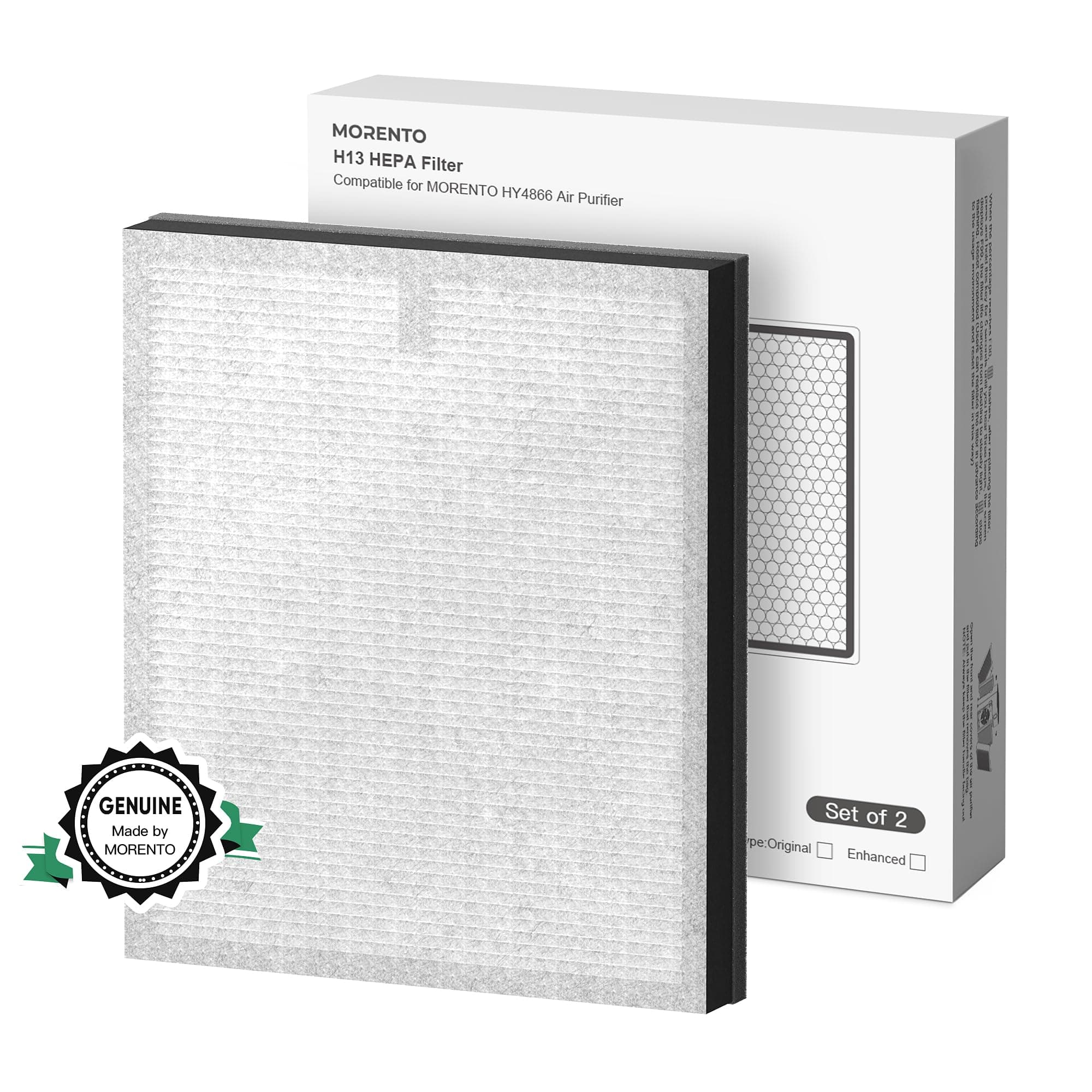 MORENTO HY4866 Air Purifier Replacement Filter for HY4866 Air Purifer (2 Pack, Enhanced Version)