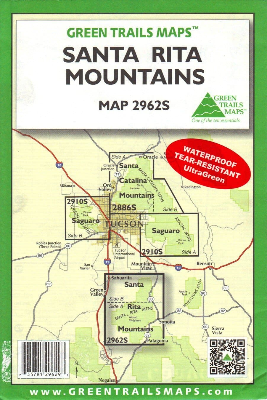 Santa Rita Mountains (Hiking / Mountain Biking / Equestrian Trails, 2962S)