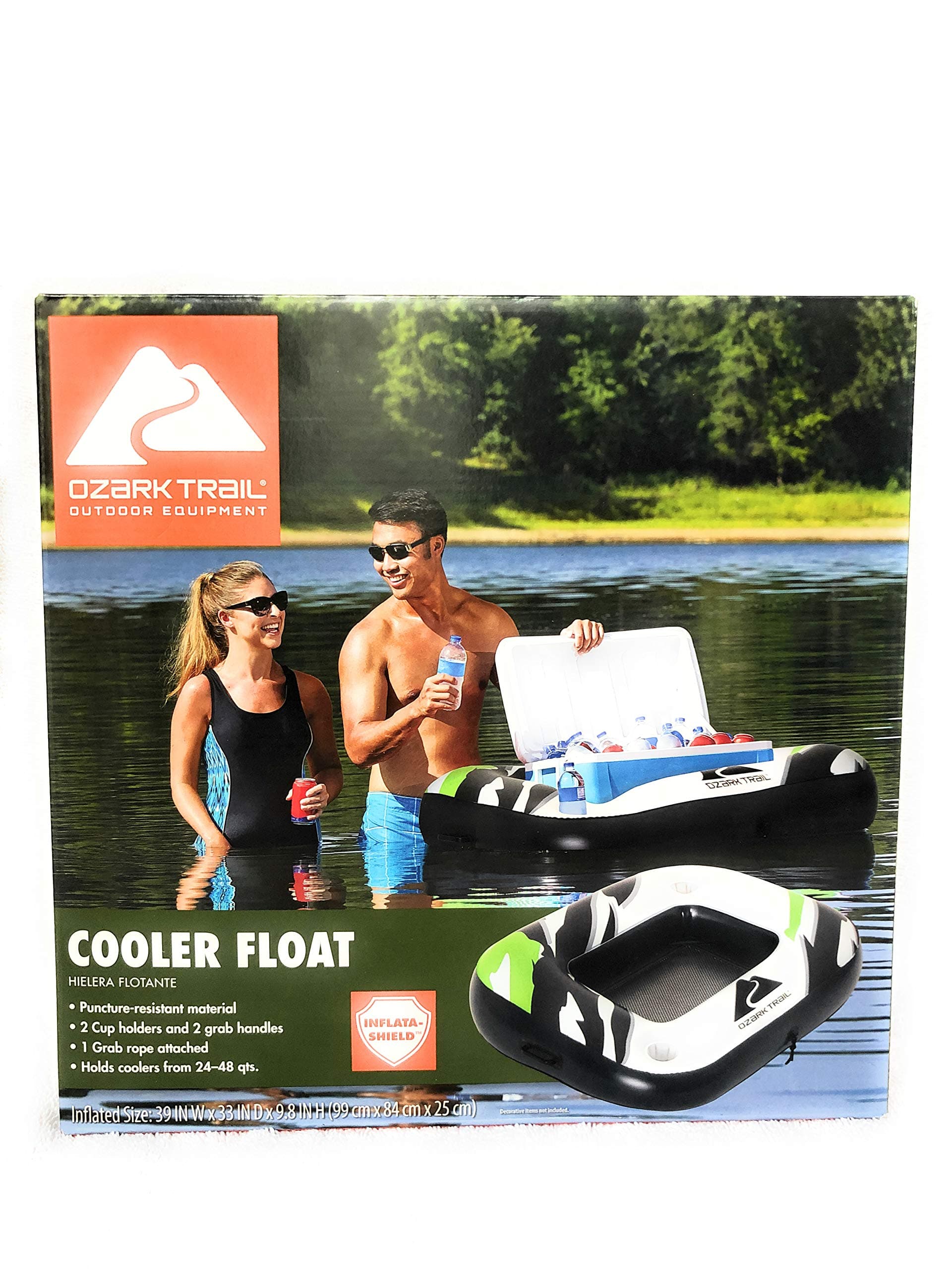 Ozark Trail Inflatable Cooler Float, 48 Quarts, Black