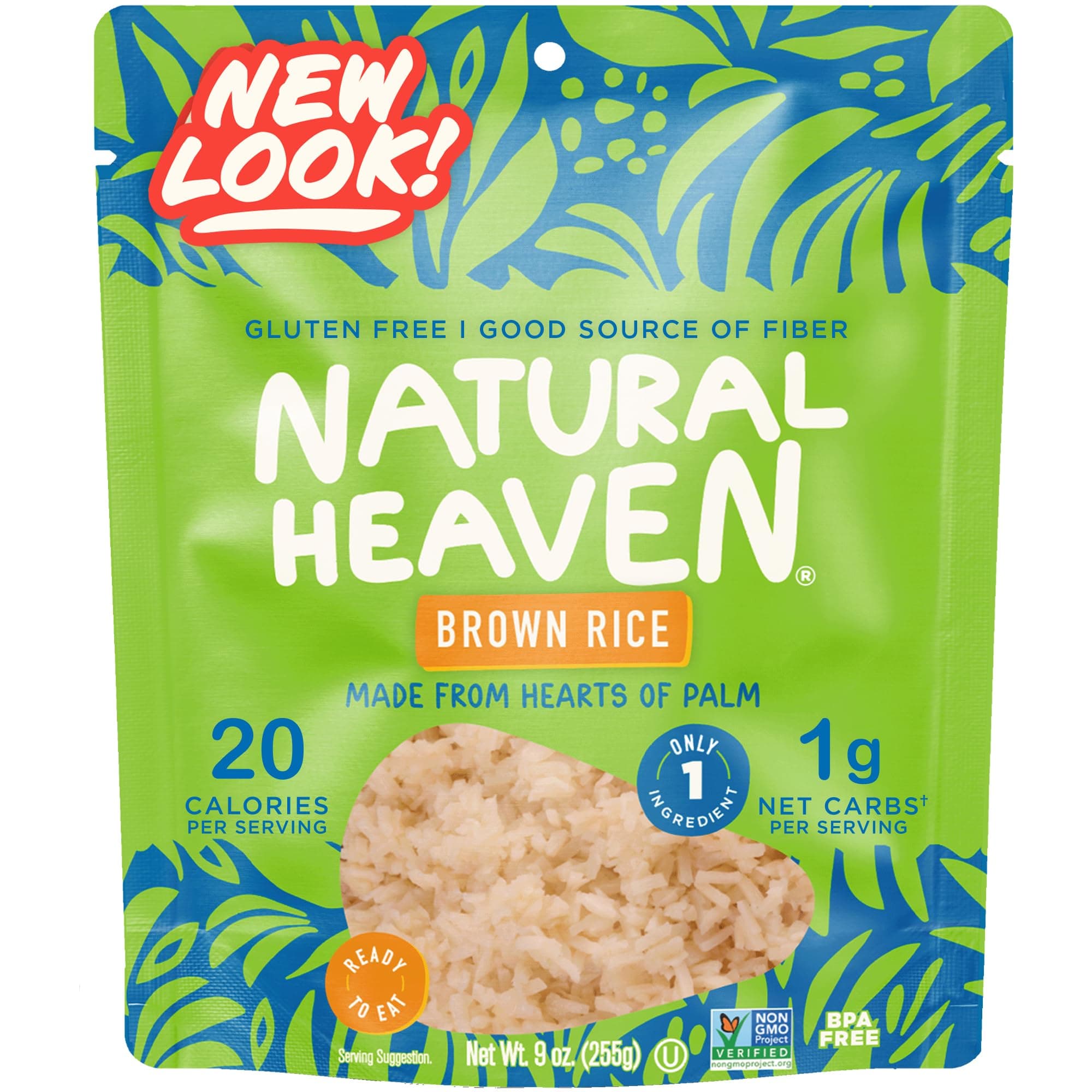 - Natural Heaven Brown Rice, Hearts of Palm – Naturally Rich inPotassium, Low-Calorie Veggie Rice, Keto & Gluten-Free Food, Vegan, 9Oz Ea