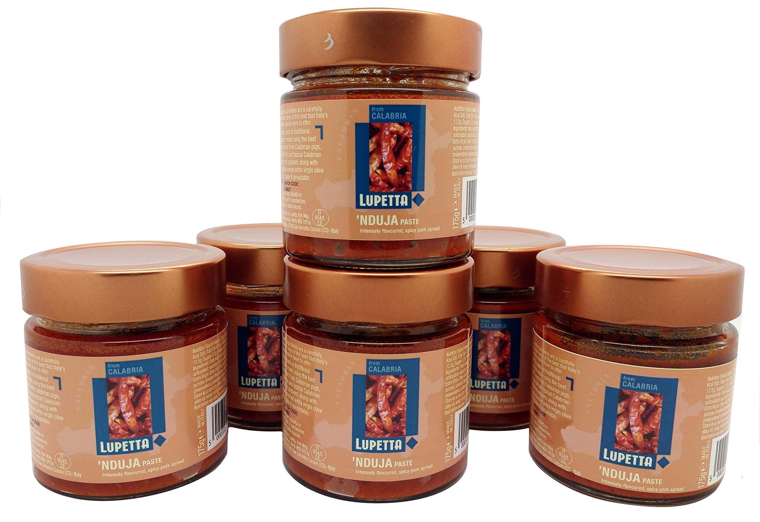 Lupetta Calabrian Nduja Paste 175 g (Pack of 6)