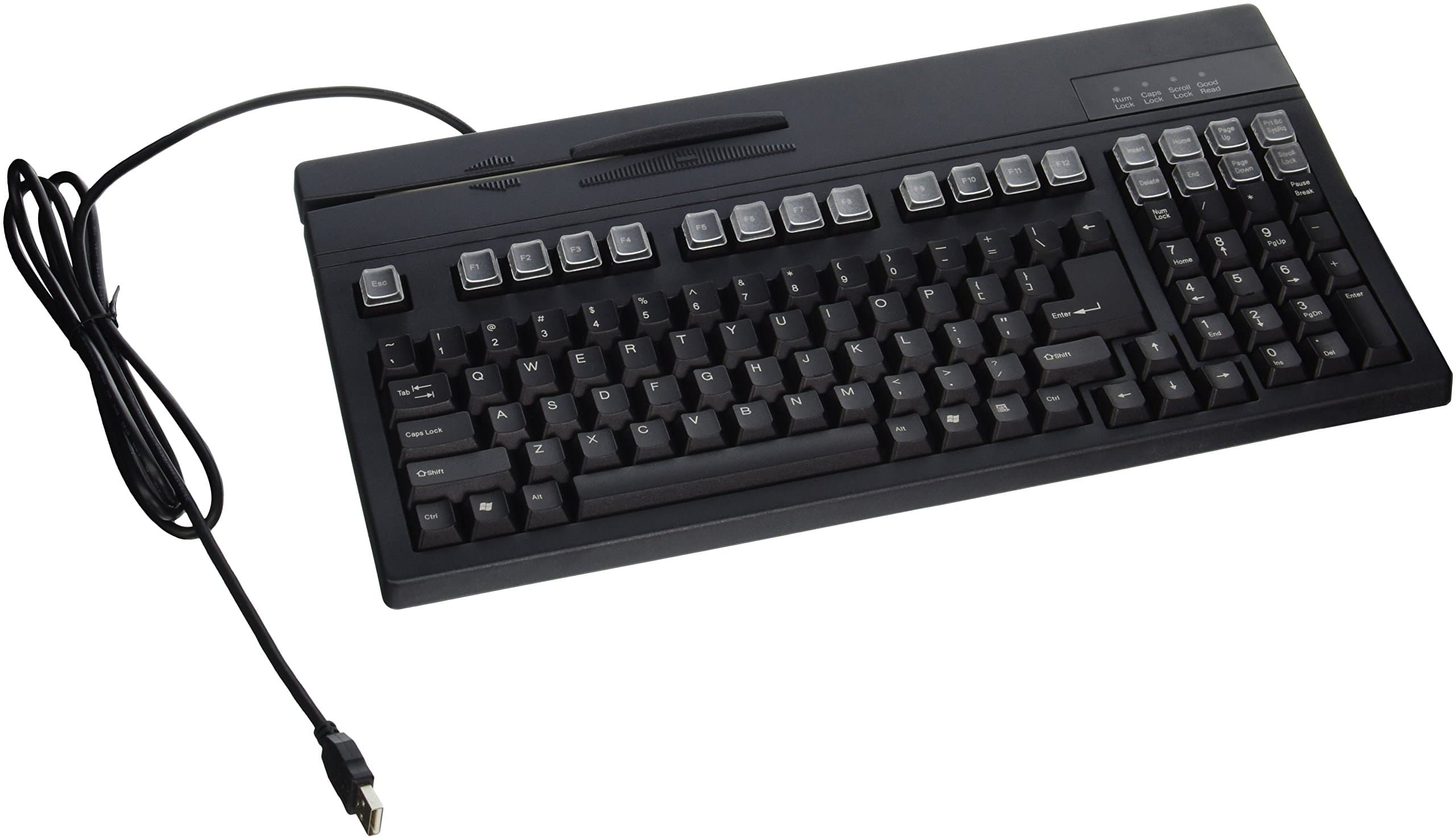 unitech K2724U-B K2724 Keyboard, Scanner Port (DB9F), MSR (Dual Track), 104 Keys, USB, Black
