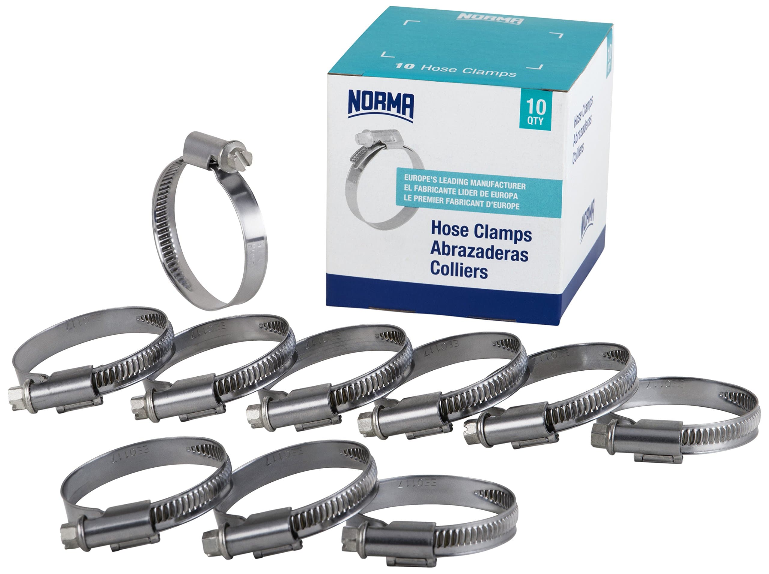 Norma 01266704070-000-0543 Hose Clamps, 60 mm-80 mm x 9 mm W4 (Pack of 10), 2.375