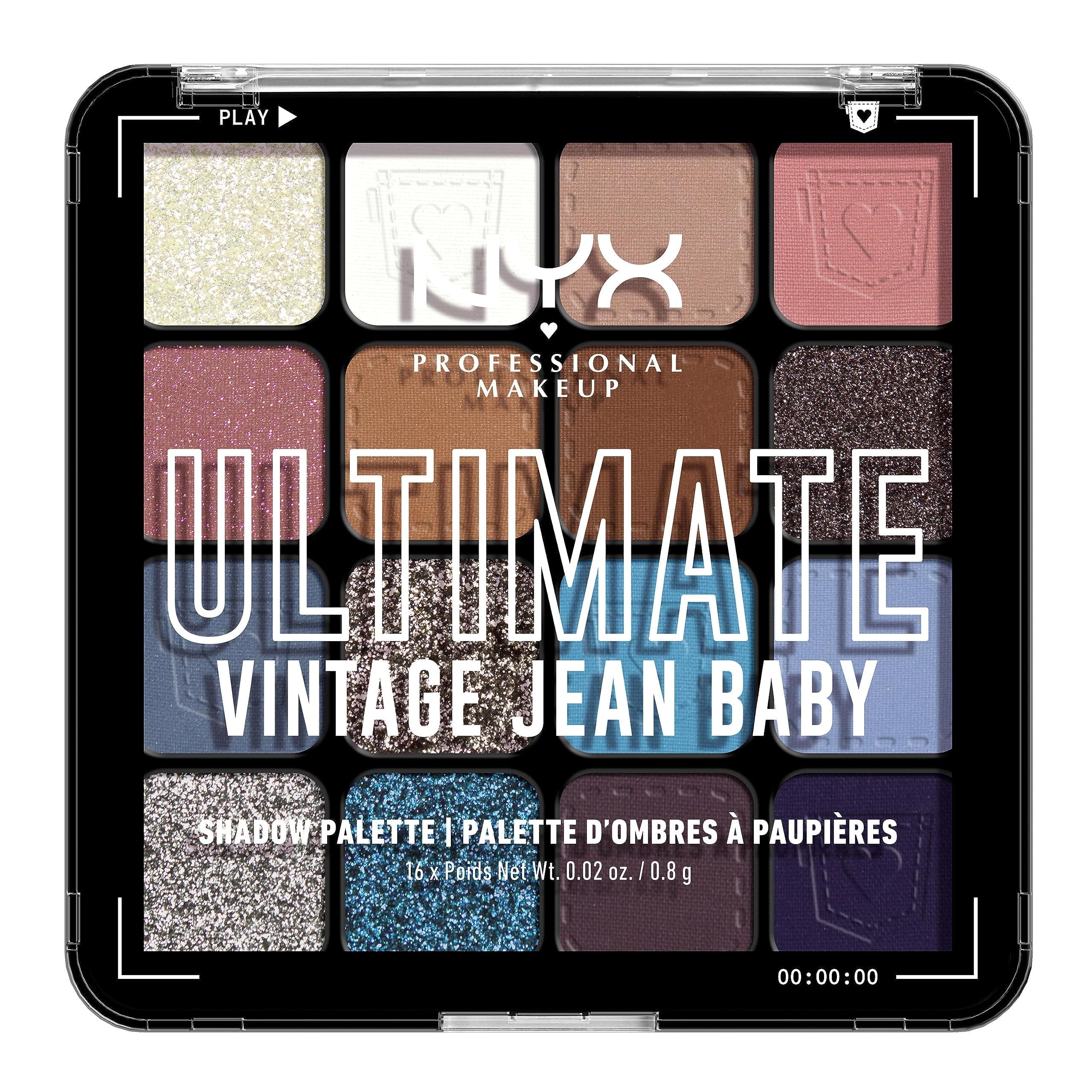 NYX PROFESSIONAL MAKEUP ULTIMATE SHADOW PALETTE 16-PAN VINTAGE JEAN BABY