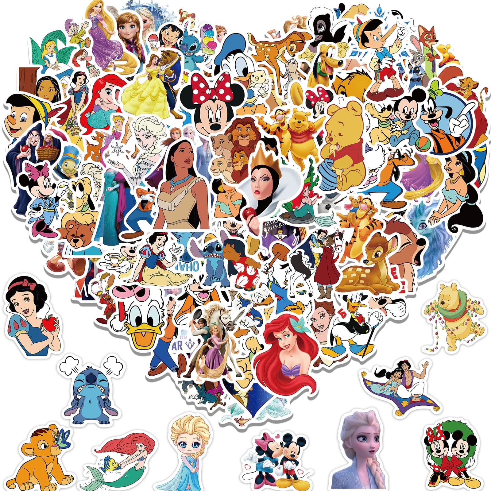 Water Bottle Stickers for Kids,100PCS Cute Cartoon Character Sticker, Dovipta Vinyl Waterproof Stickers for Laptop Skateboard, Party Decor Gift for Boys Girls Teens (Cartoon)