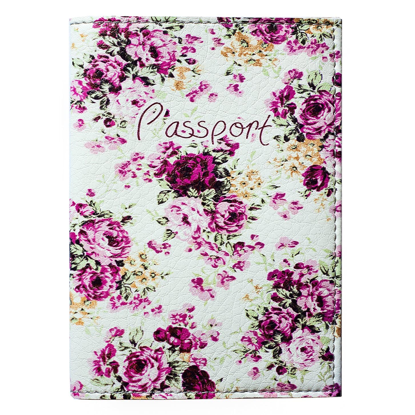 Cute Passport Designer Holder Cover Case Wallet Leather For Women - Roses