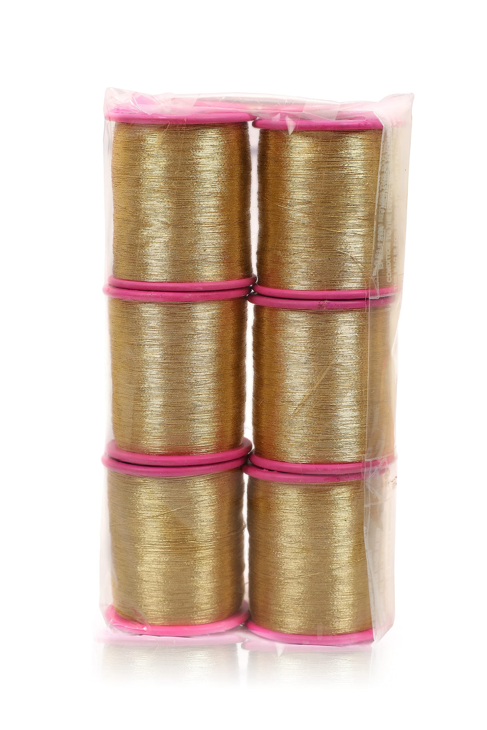 (Pack of 6) FLWater Embroidery Zari Thread 0.1 MM, Full Legnht and Sining,Use in Craft,Embroidery,Sewieng,Jwellery Making