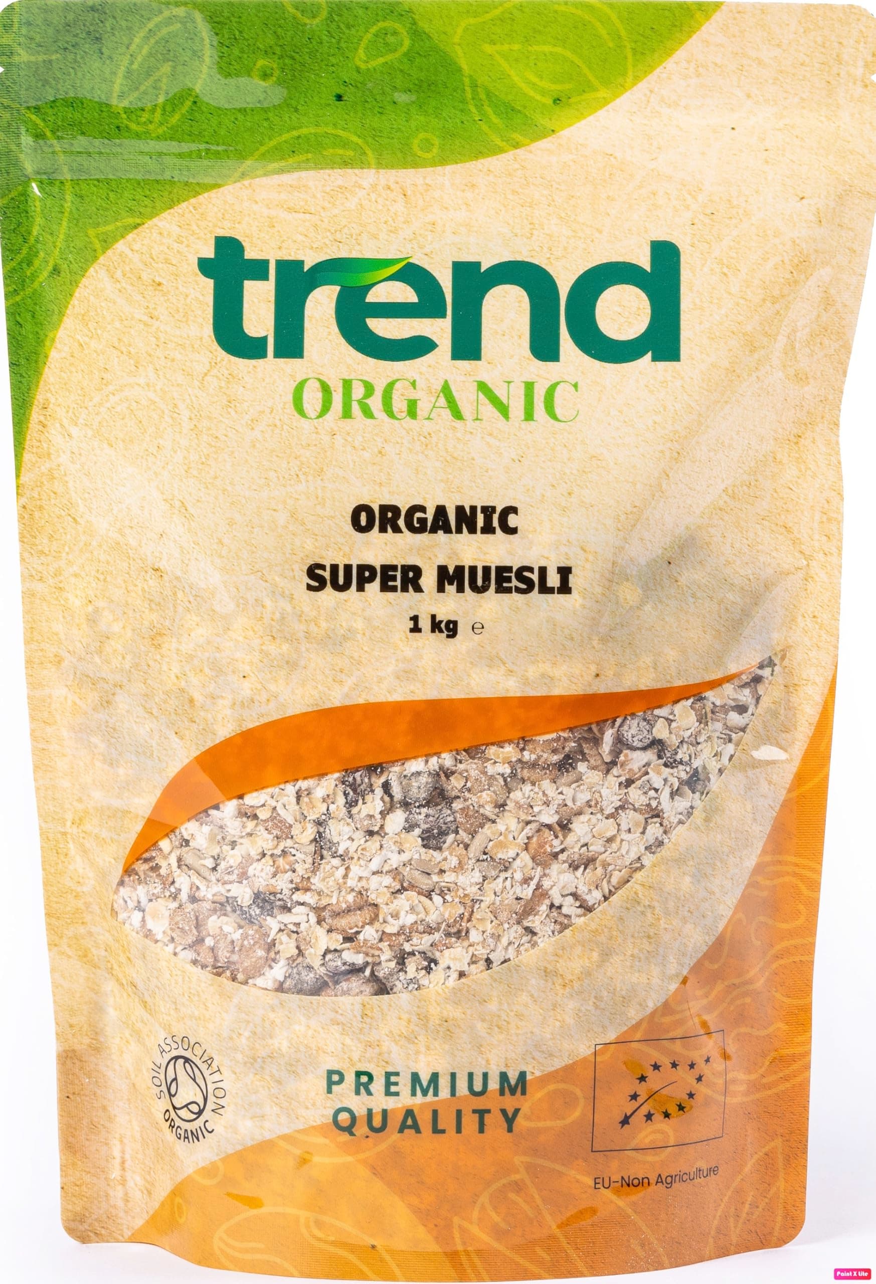 Trend Organic Super Muesli,1kg-No Added Sugar, Nutrient-Packed Blend with Chopped Dried Fruits, Nuts & Seeds, Perfect for a Wholesome Breakfast, Vegan, Certified Organic, GMO-Free, No Preservatives
