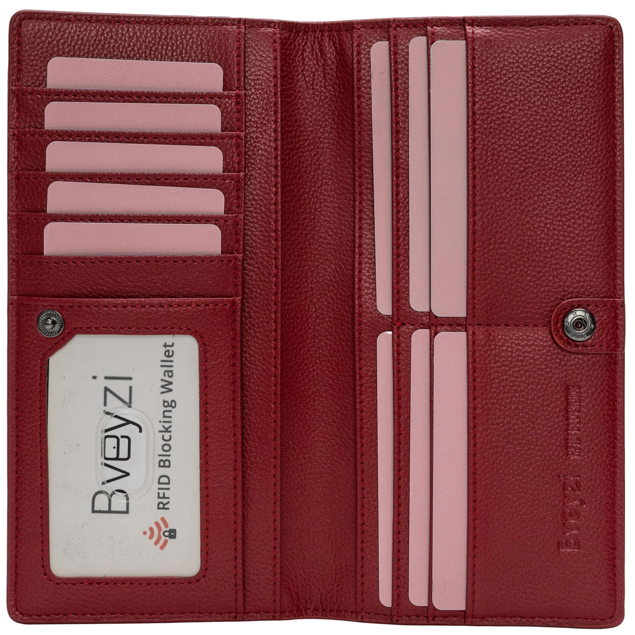 Ultra Slim Thin Leather RFID Blocking Credit Card Holder Bifold Clutch Wallets for Women