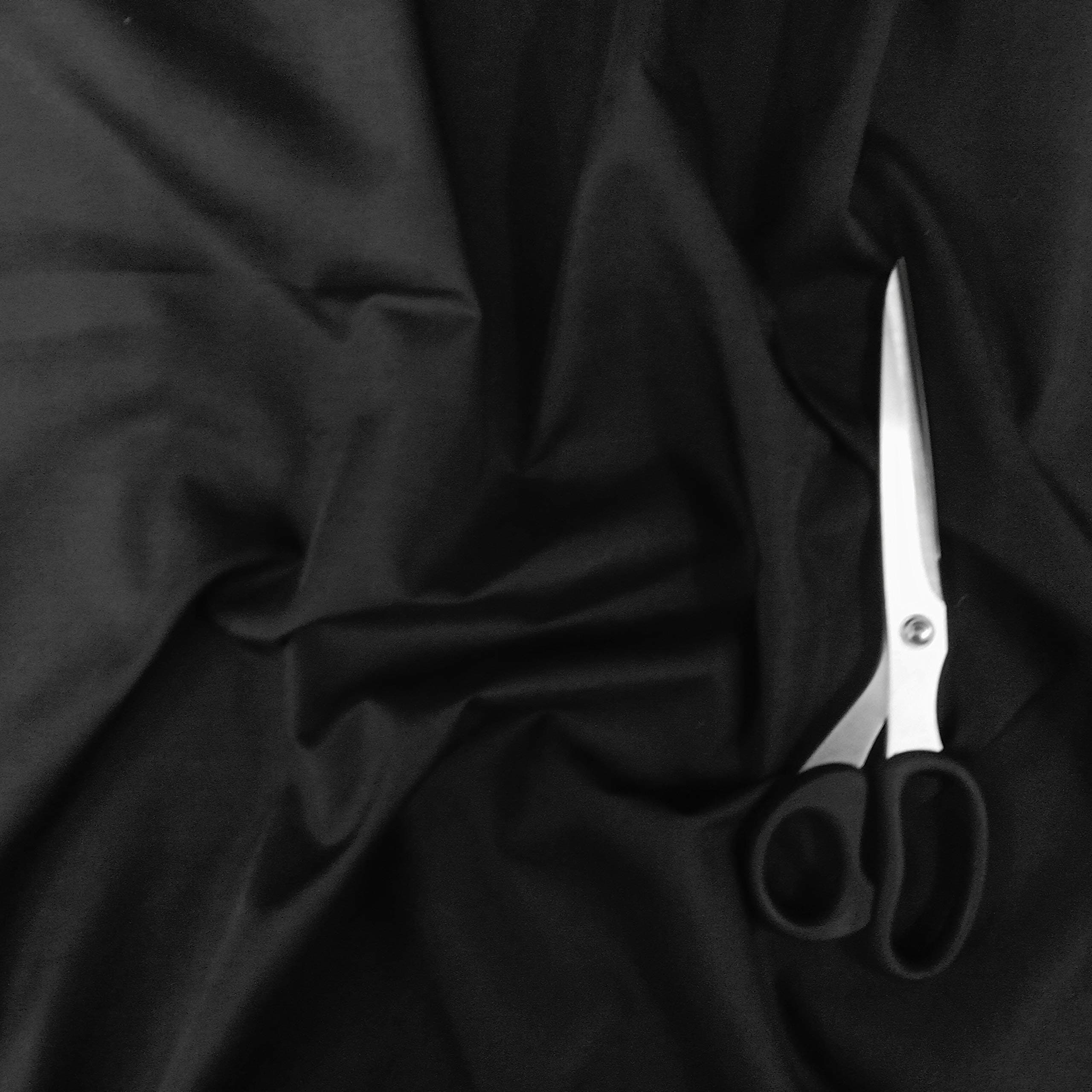 Stoffkontor Plain Black 100% Cotton Fabric 145cm wide per metre
