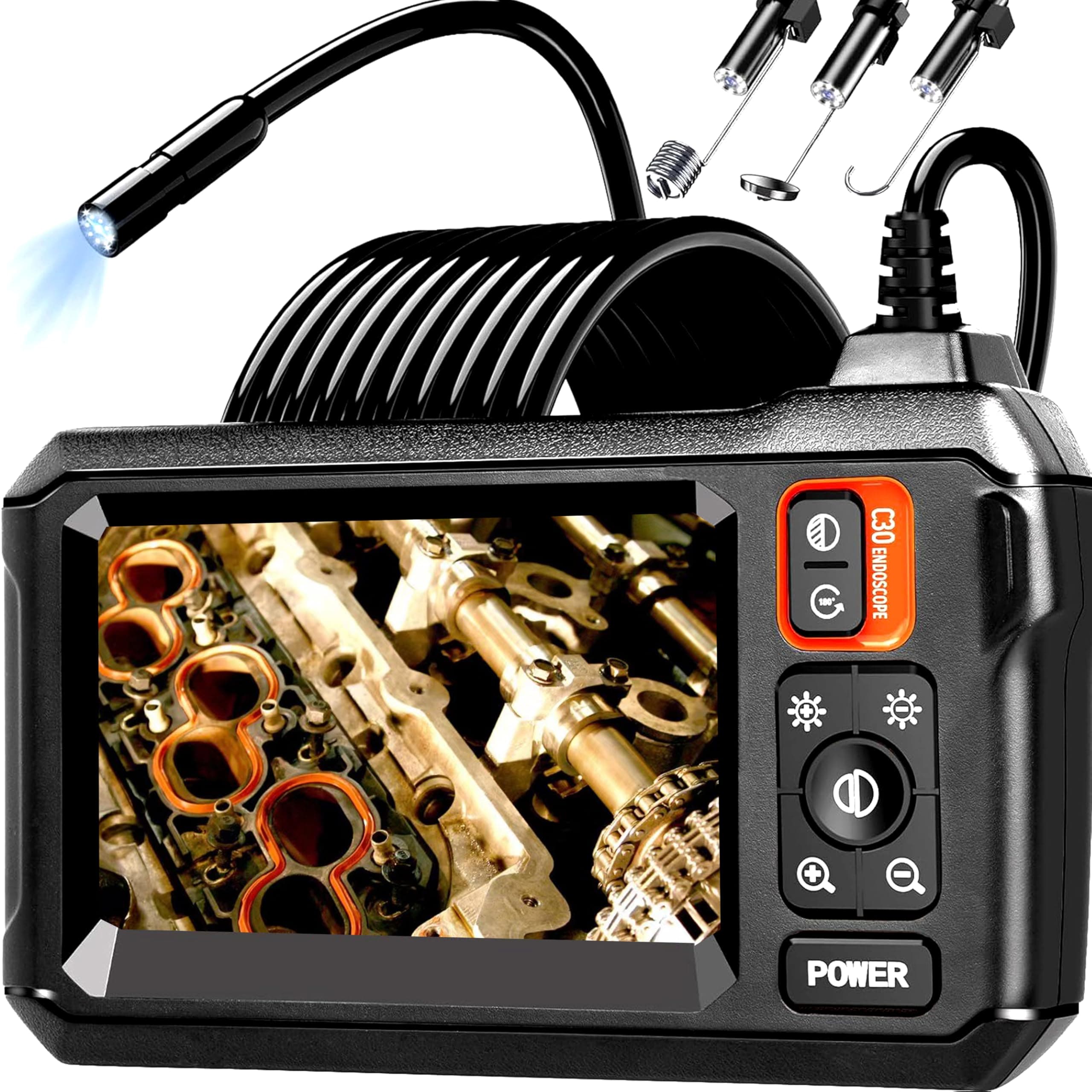 Endoscope Camera with Light, 1080P HD Borescope, IP67 Waterproof Snake Camera – Ideal for Inspecting Walls, Vents, Automotive Engines, Pipes – A Great Gift Tool for Men (16.5ft)