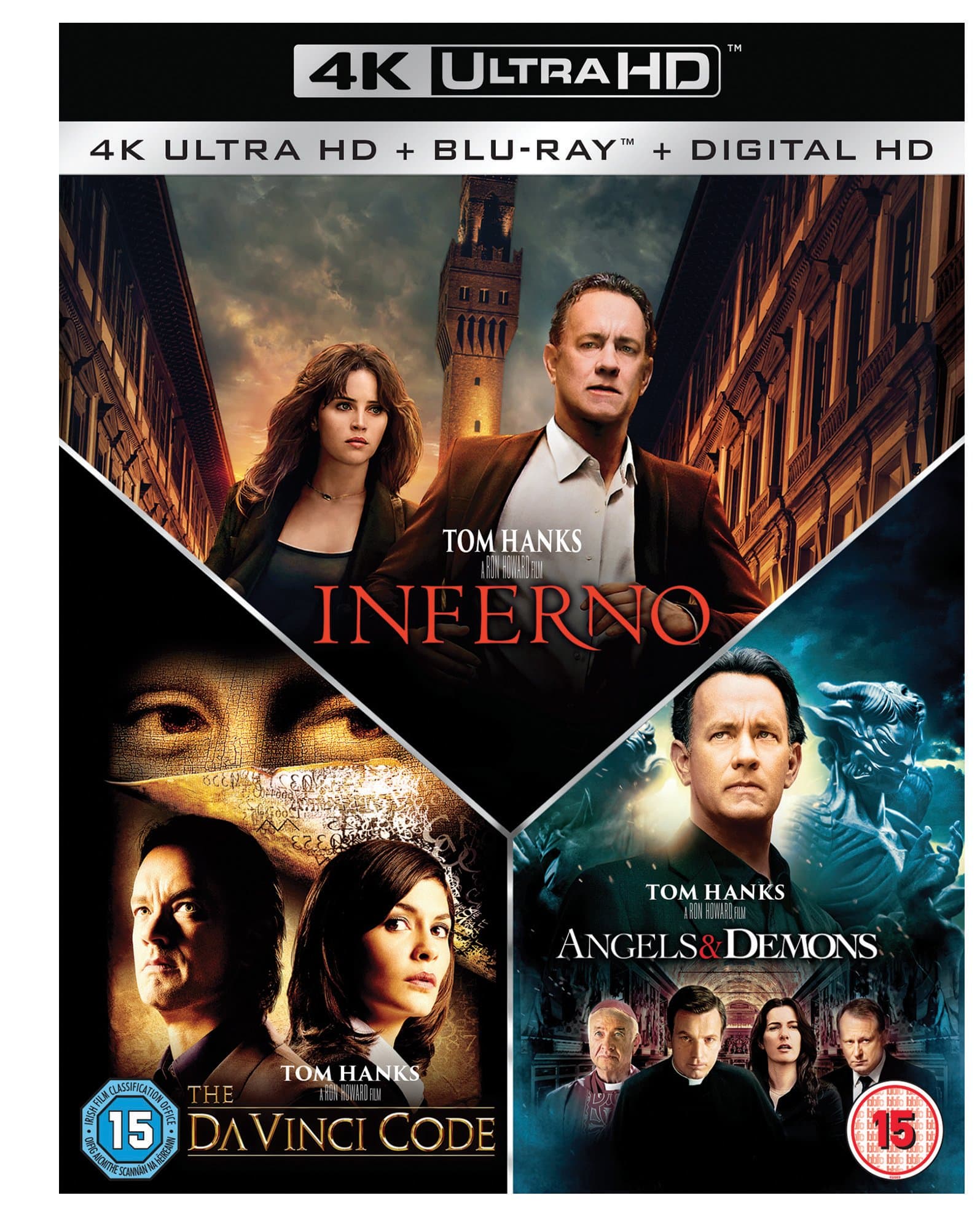 Inferno, Angels and Demons and The Da Vinci Code 4K Ultra HD Boxset (7 Discs Set)