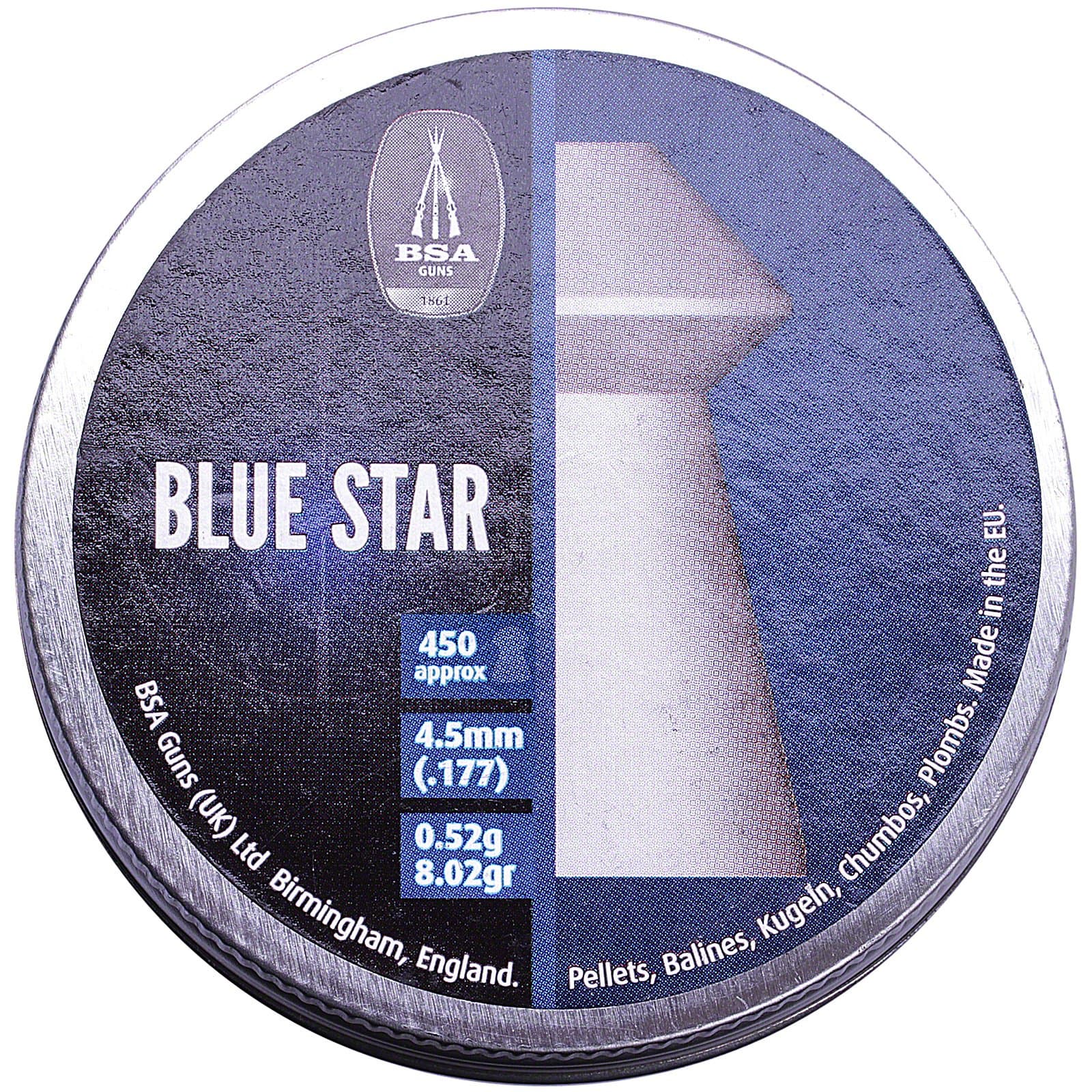 BSA Blue Star .177 4.5mm Heavy Pellets 450 Airgun Air Rifle Hunting Target