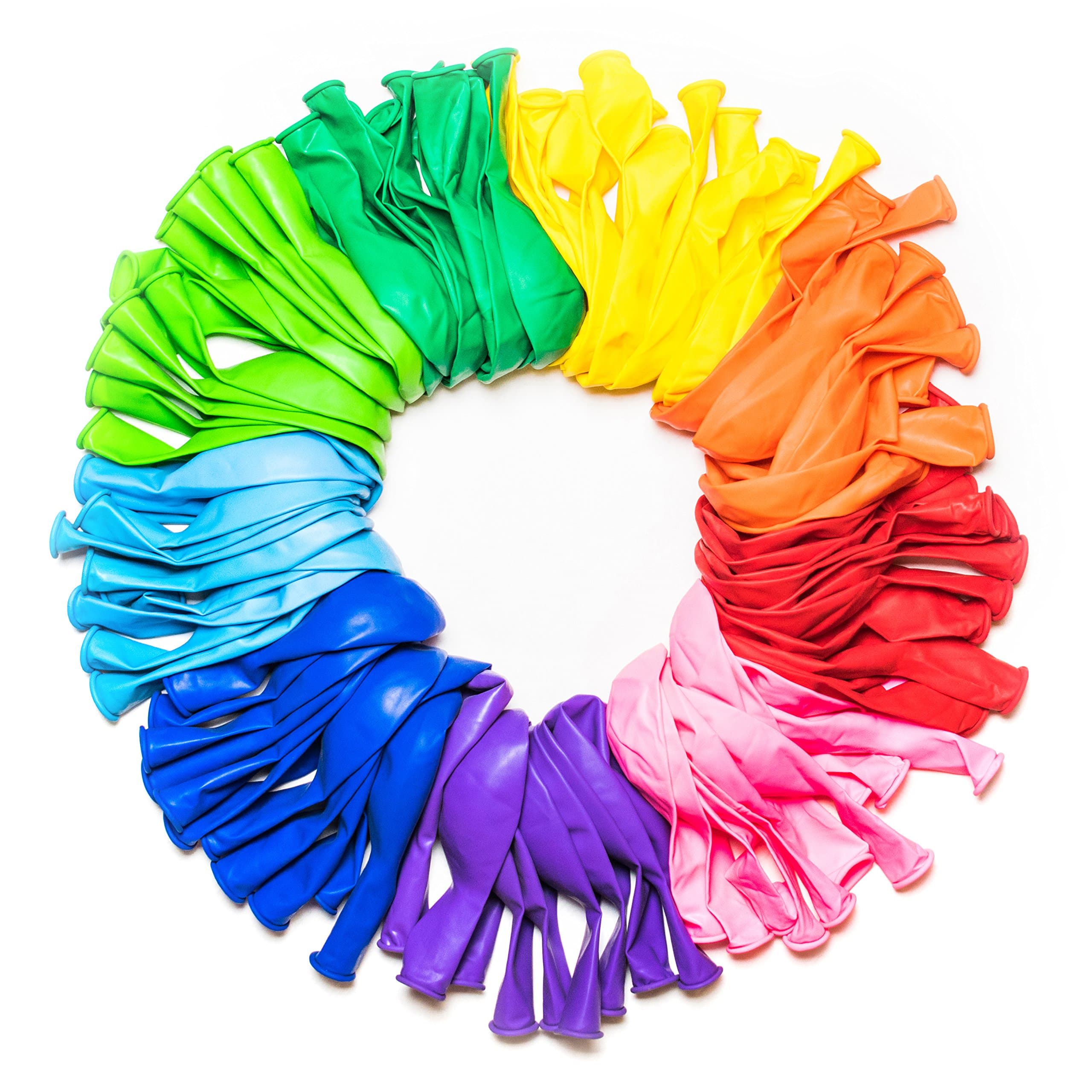 Dusico® Balloons Rainbow Set (120 Pcs) 12 Inches, Assorted Bright Colors, Made With Strong Multicolored Latex, For Helium Or Air Use. Kids Birthday Party Decoration Accessory