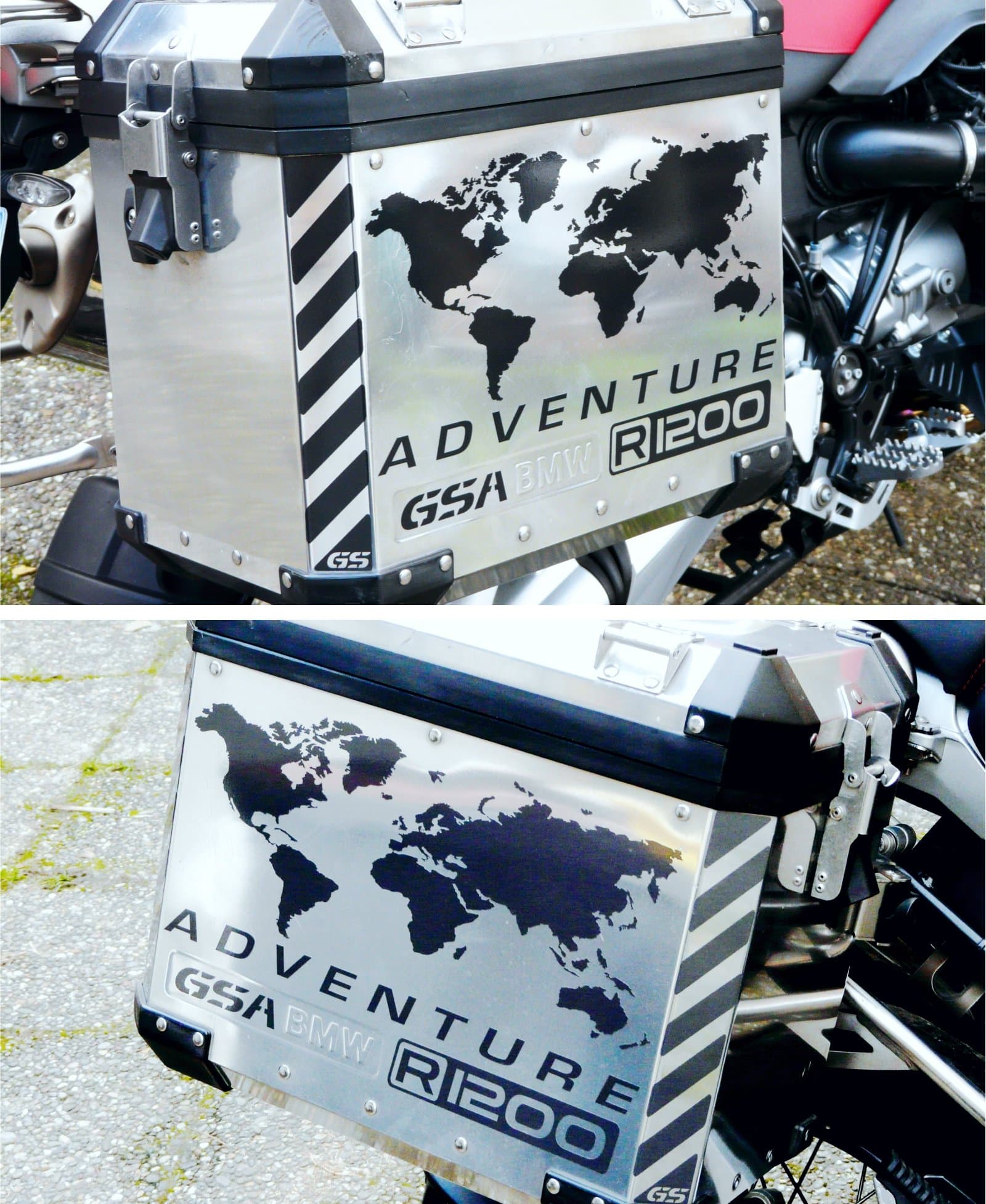 Black Doves 10x R1200GS Motorcycle Reflective Decal Kit Motorrad ADVENTURE ADESIVI PEGATINA STICKERS DECALS VINIL R 1200 GS LC for Touratech Panniers Graphics (Black 071)