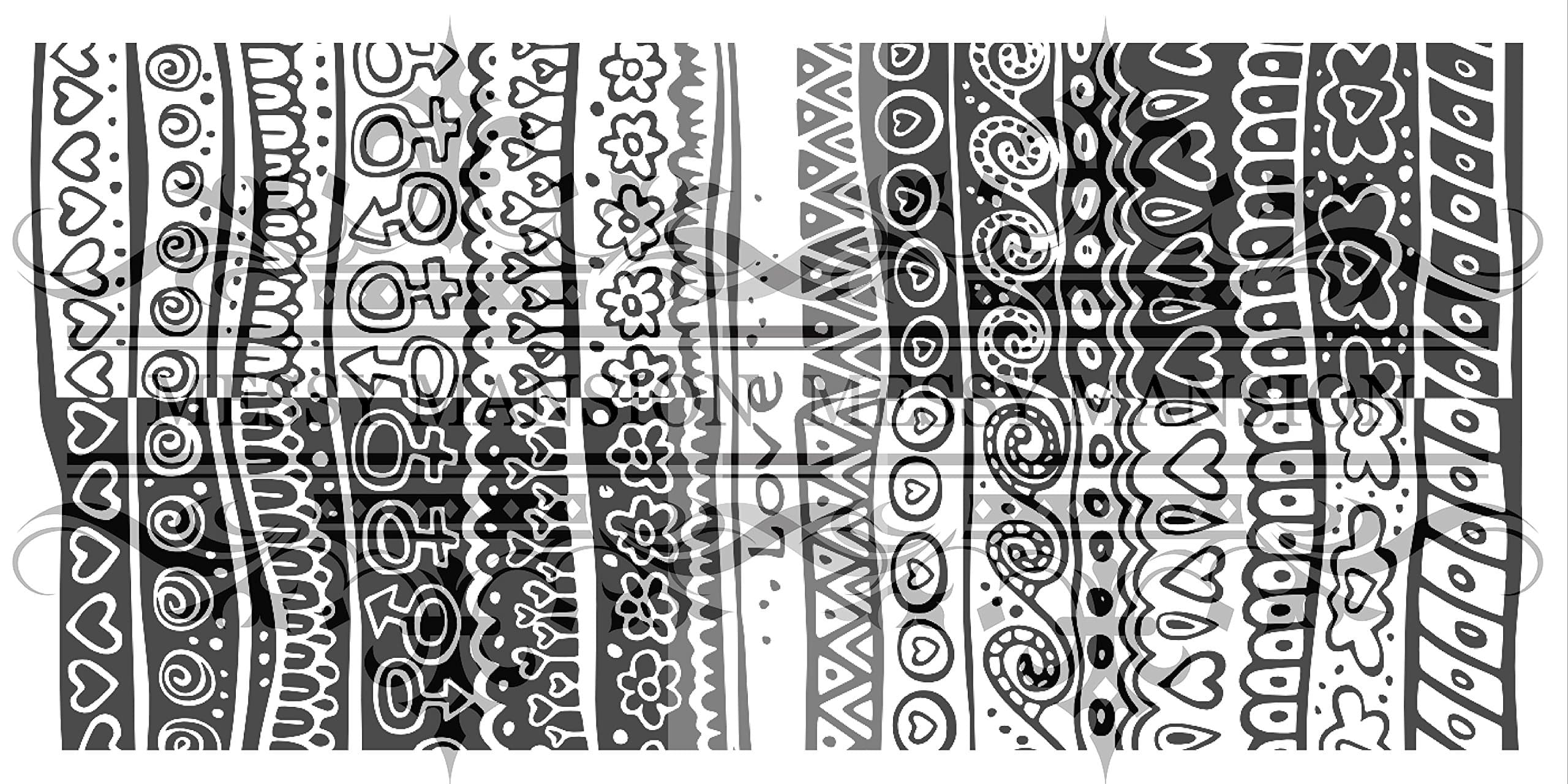 MESSY MANSION TR03 Nail Art Stamping Plate - Love and Romance theme