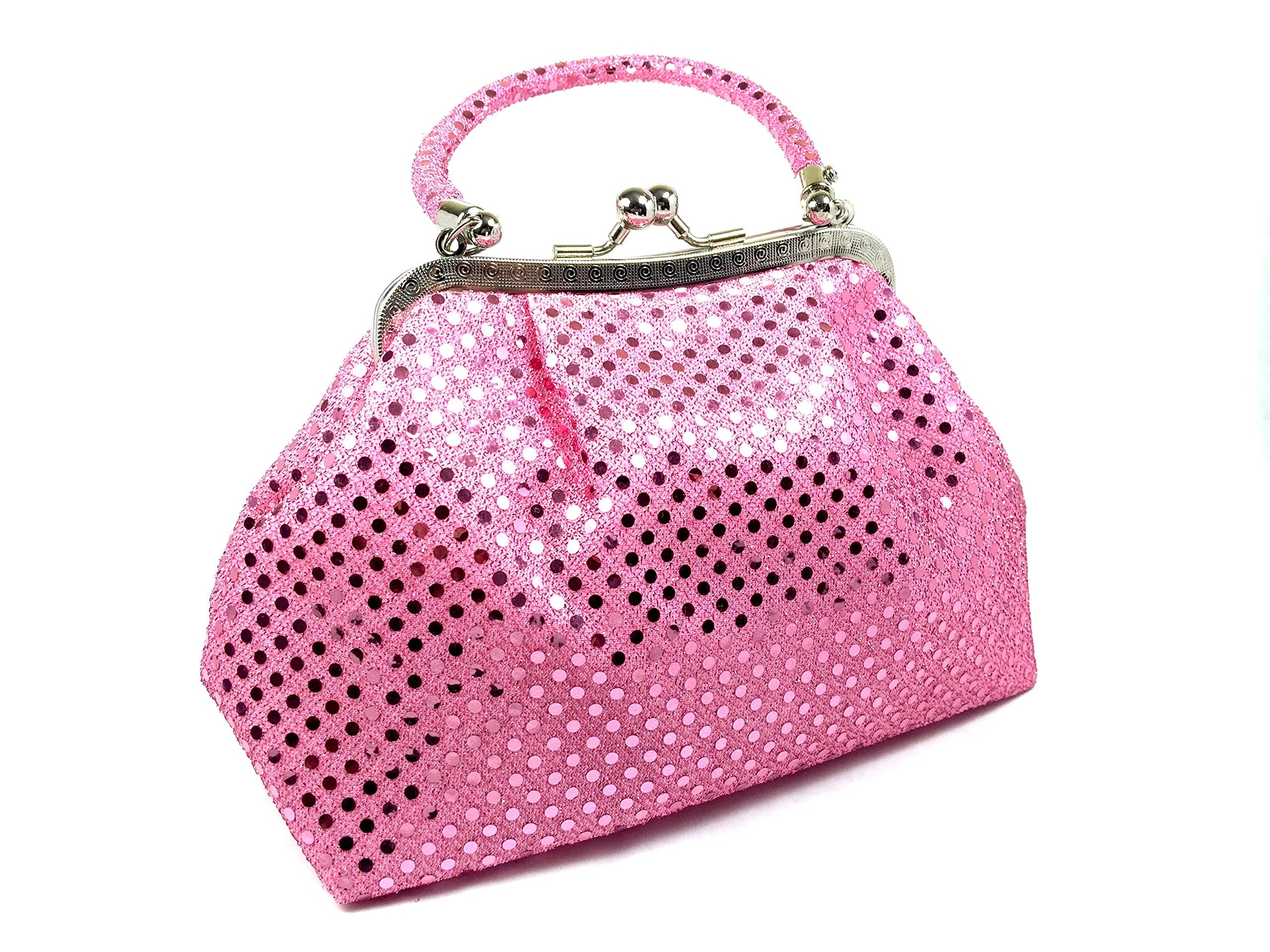 HANDBAG - Eve Metallic Pink Dot by, bag clutch purse handbag