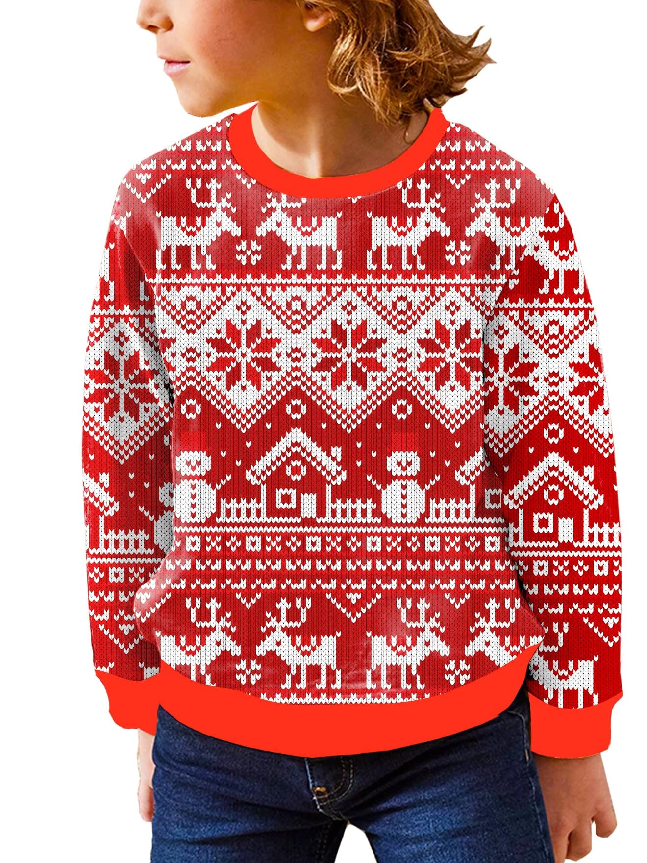 Remimi Unisex Kids Christmas Sweatshirts Xmas Pullover Shirts 5-14 Years