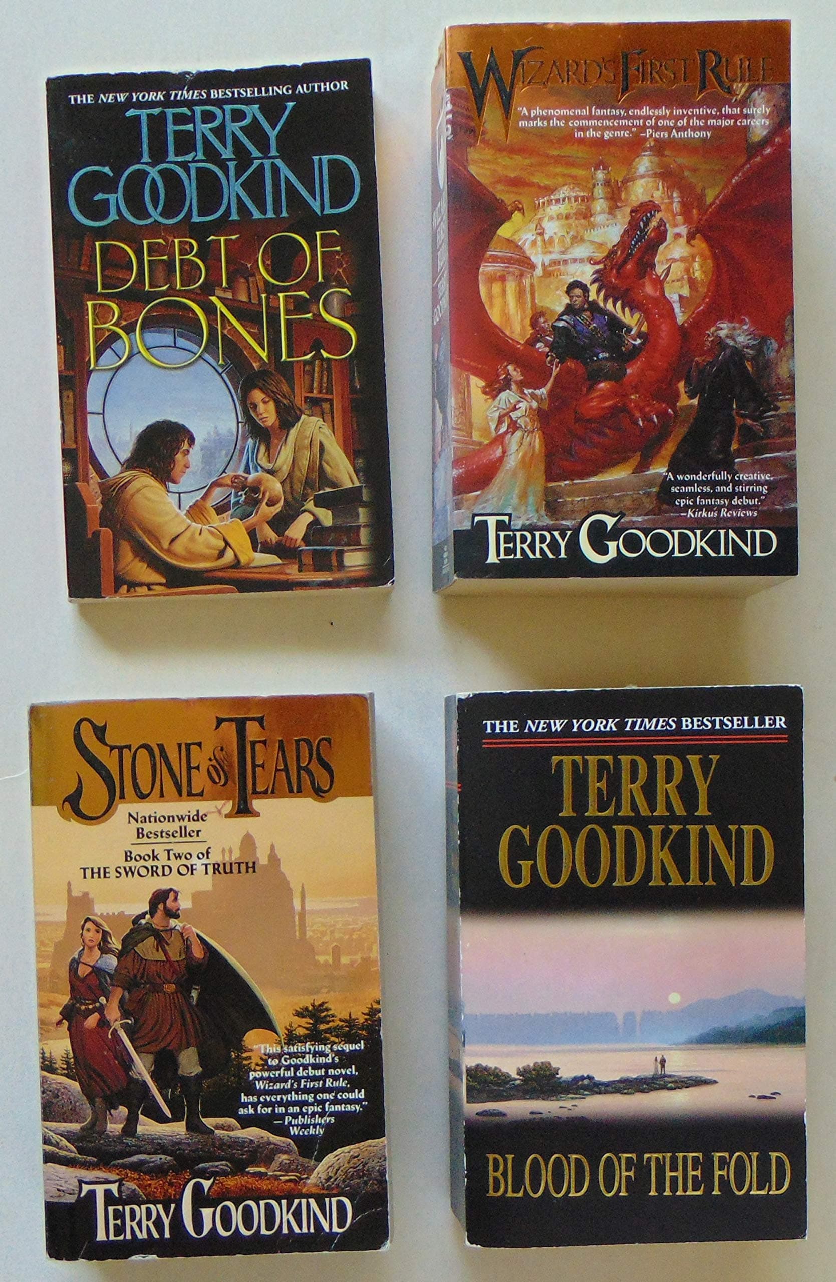 The Sword of Truth, 12 Book SET: Debt of Bones + Wizard's First Rule + Stone of Tears + Blood of the Fold + Temple of the Winds + Faith of the Fallen + Soul of the Fire + The Pillars of Creation + Nak Paperback – January 1, 2013