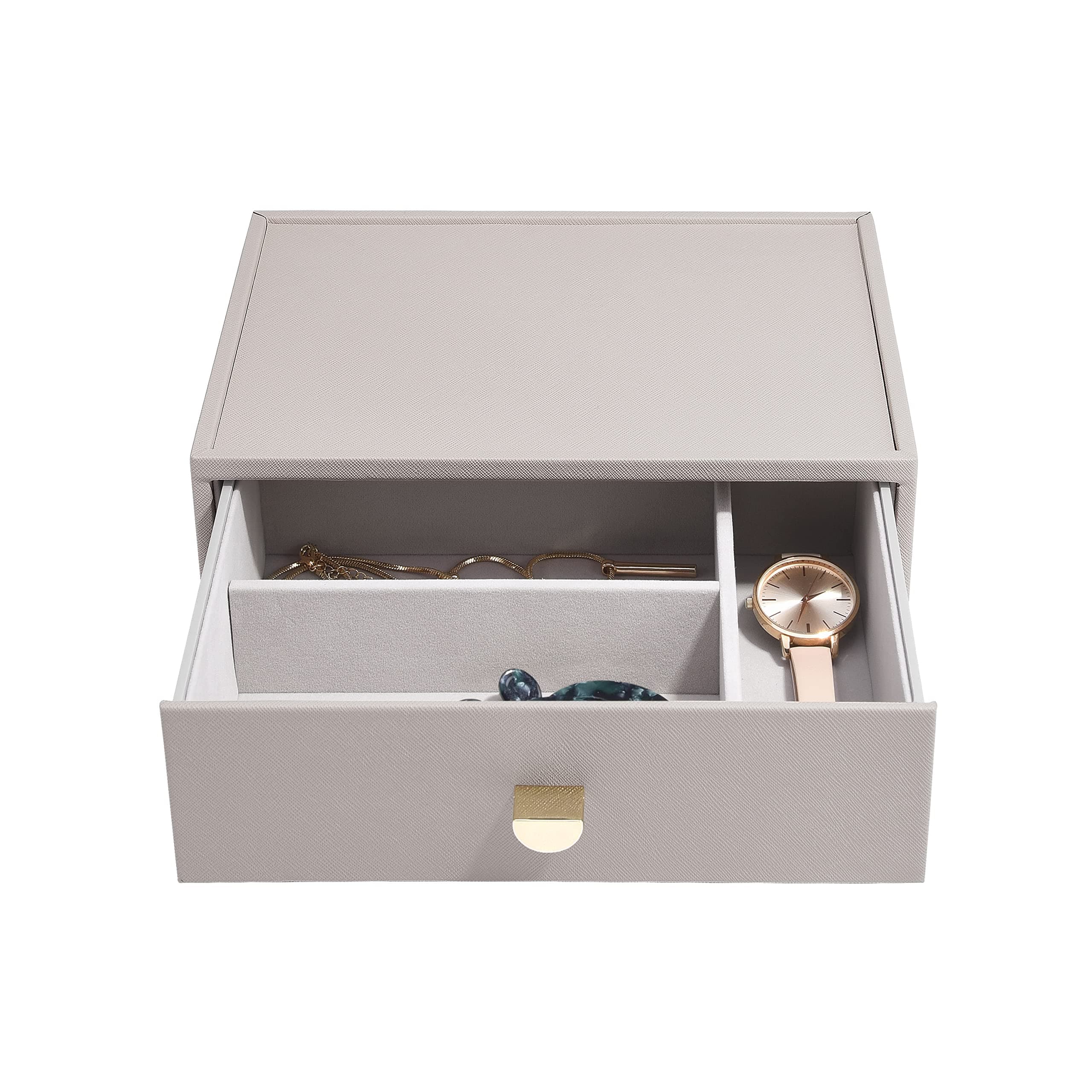 Stackers Classic Deep 3 Compartment Drawer Taupe